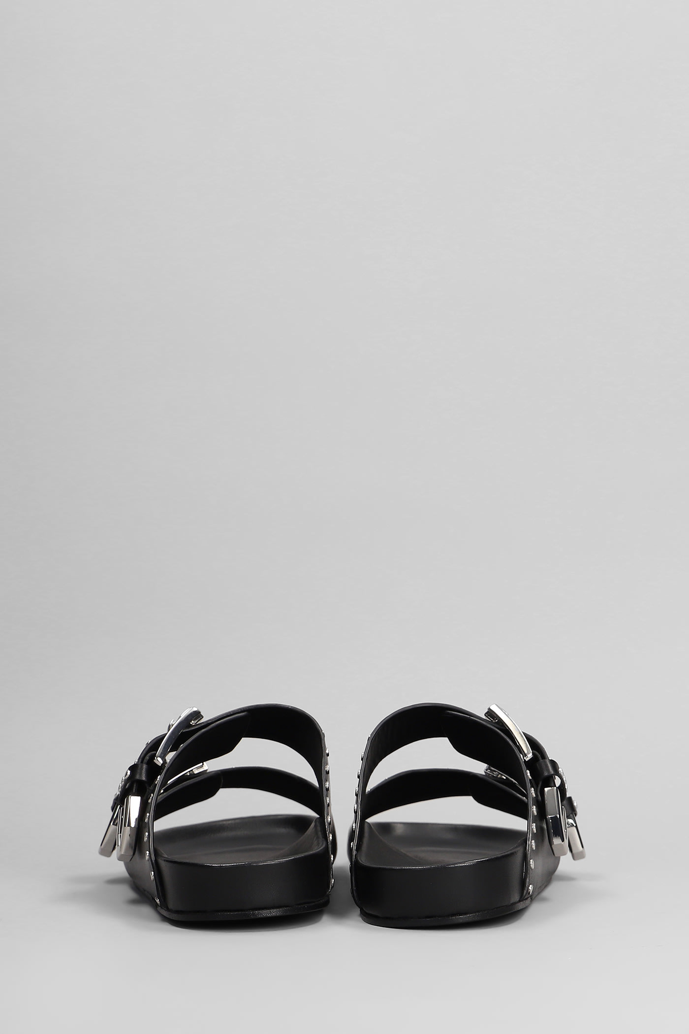 Iro Billie Flats In Black Leather In Black