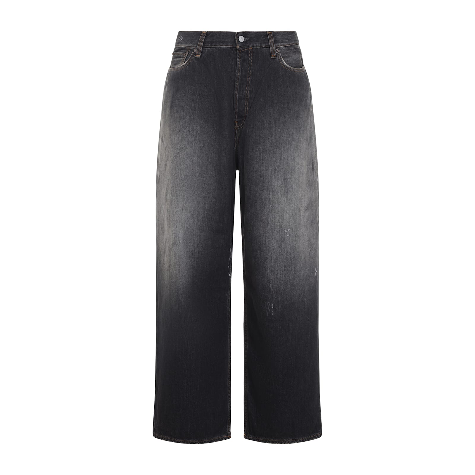 Acne Studios Trafalgar Wide Leg Jeans With Faded Effect In Black