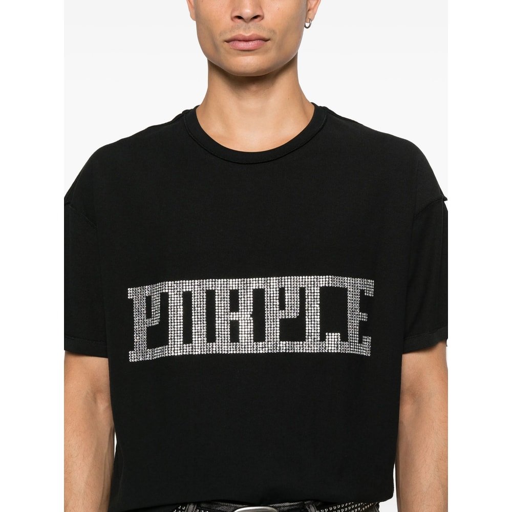 Purple Brand Embellished T-shirt In Black