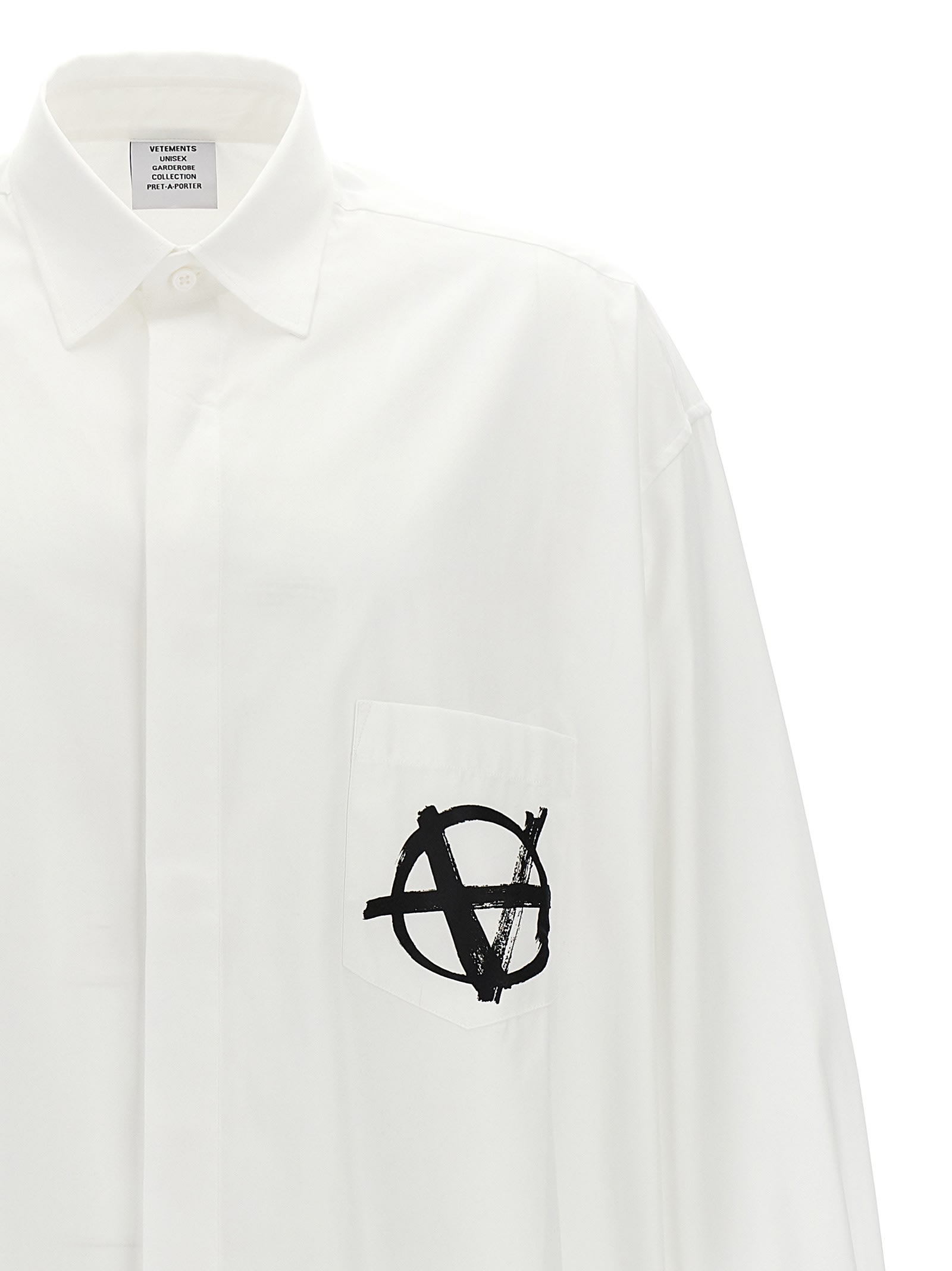 Shop Vetements Anarchy Shirt In White/black