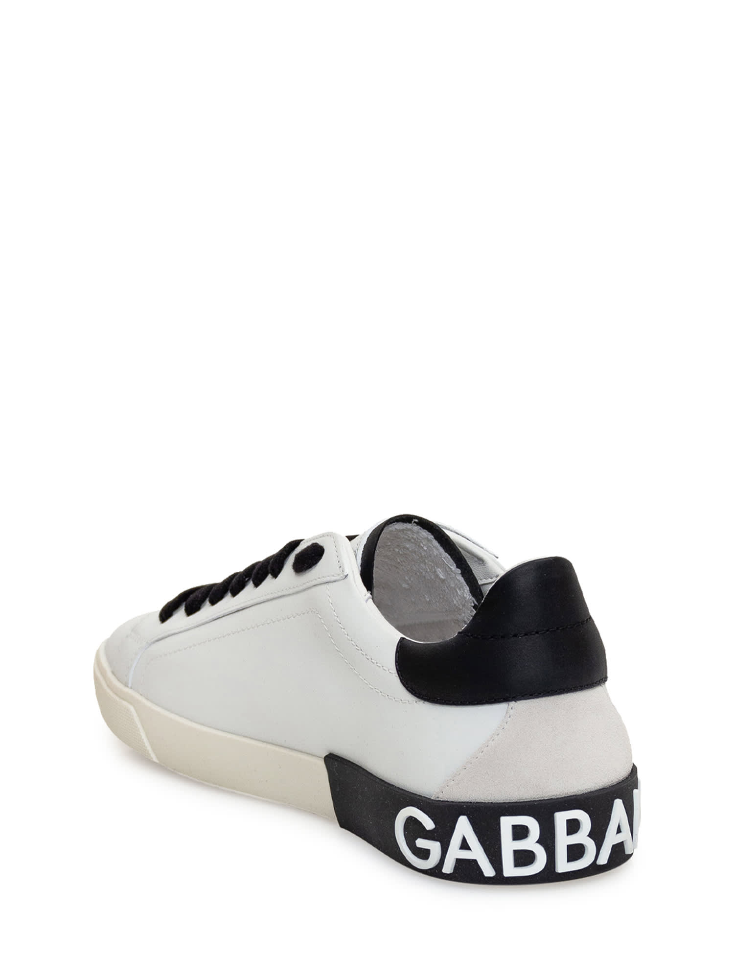 Shop Dolce & Gabbana Portofino Vintage Sneaker In Bianco/nero