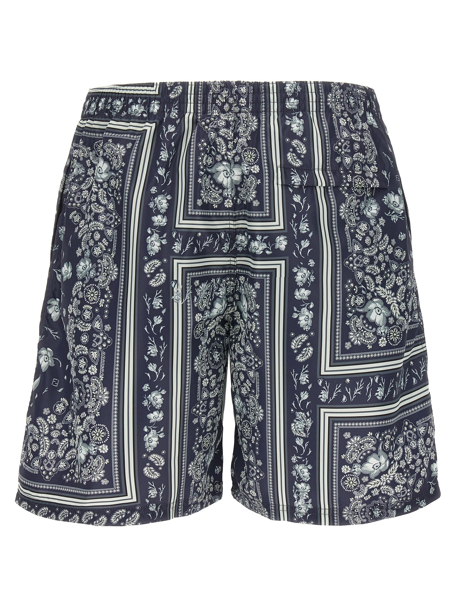 Fendi Bandana Print Swimsuit With Elastic Waistband In Blue