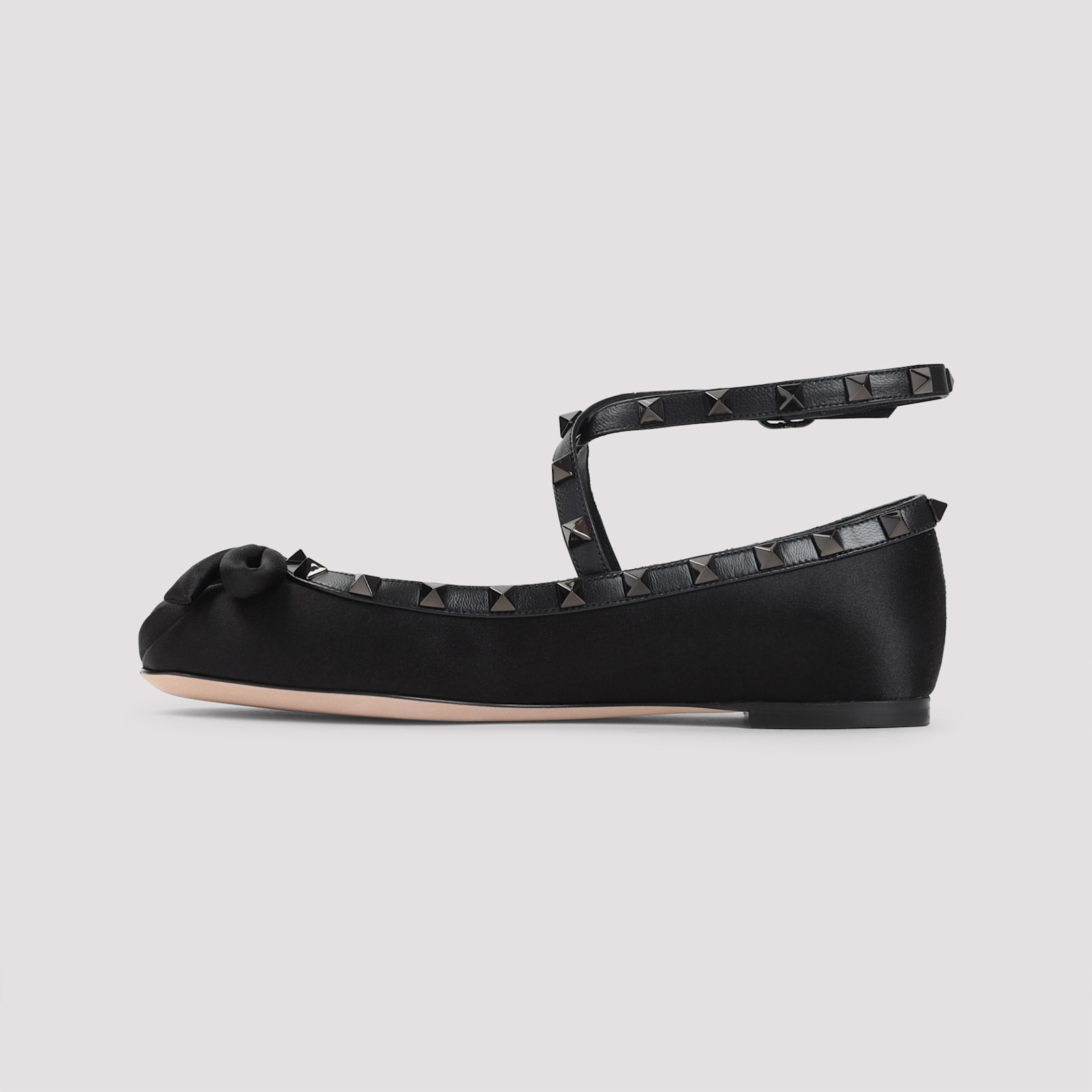 Valentino Satin Ballerinas In Black