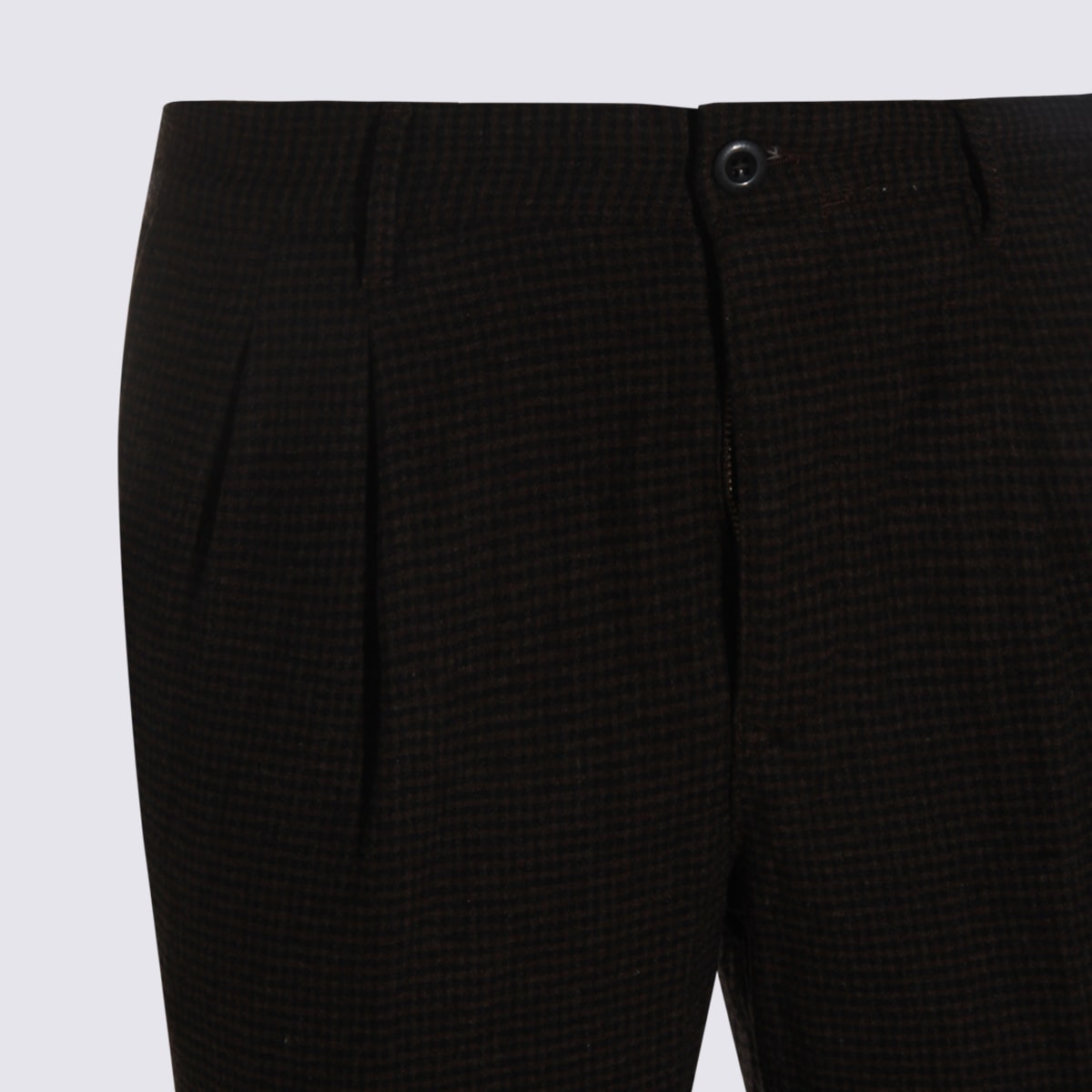 Incotex Brown Cotton Pants In Black