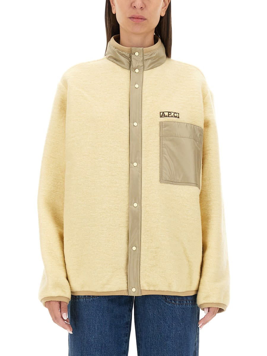 Shop Apc Blouson Ewan In Beige