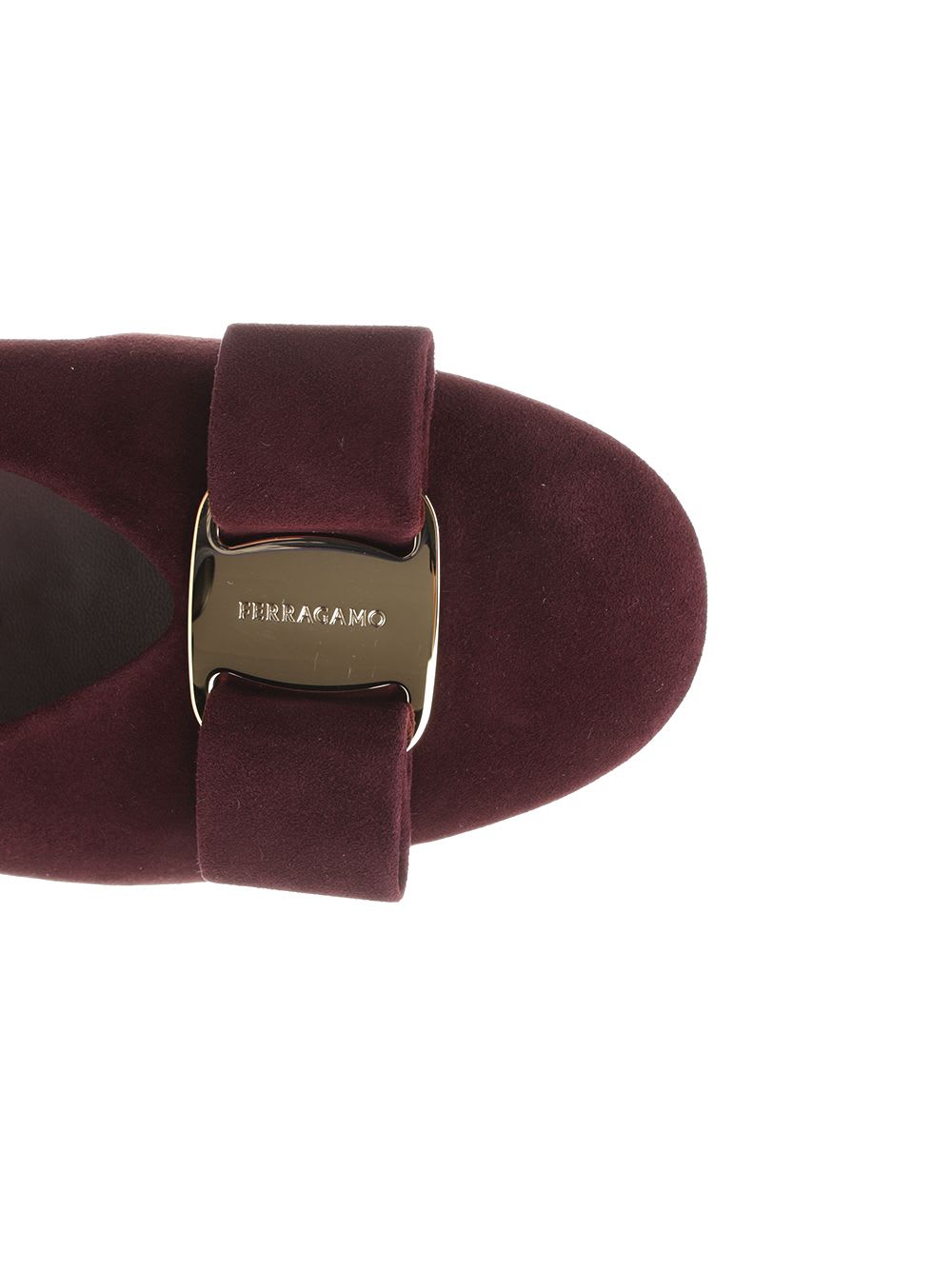 Ferragamo Vanna Vara-bow Suede Ballet Flats In Burgundy