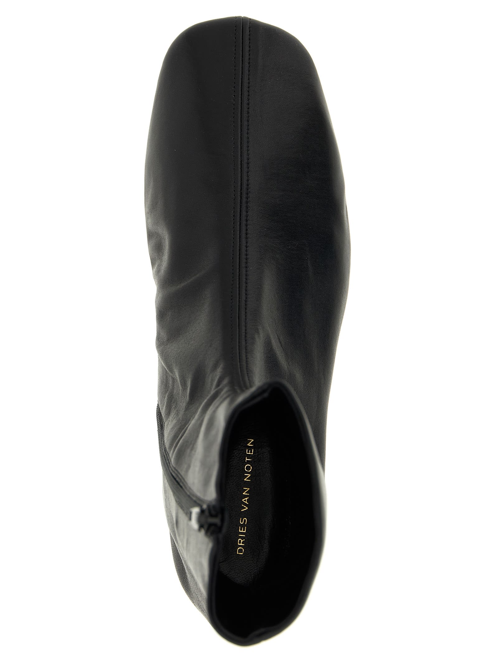 Dries Van Noten Women Leather Ankle Boots In Black