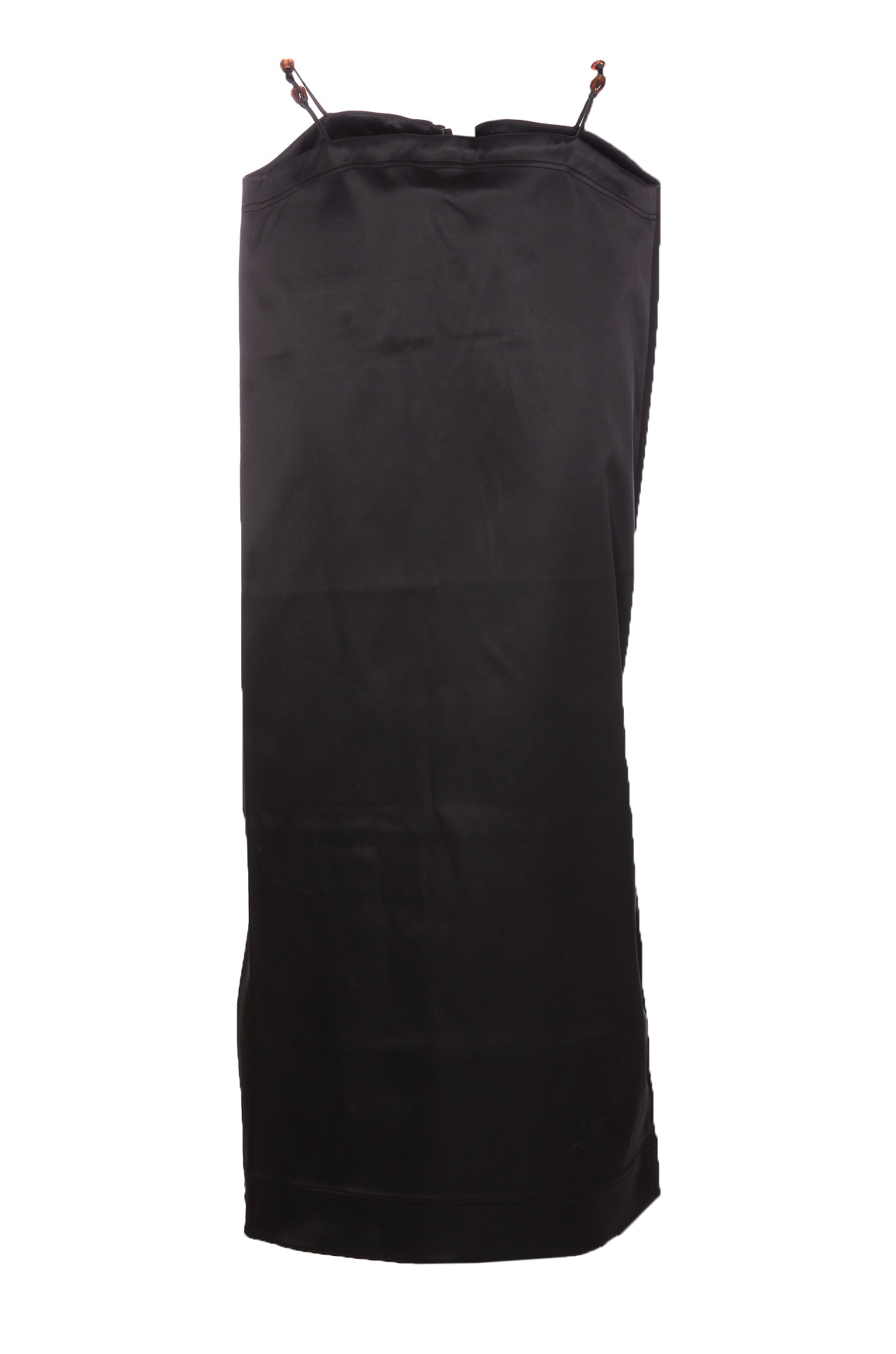 Shop Ganni Double Satin Maxi Skirt In Black