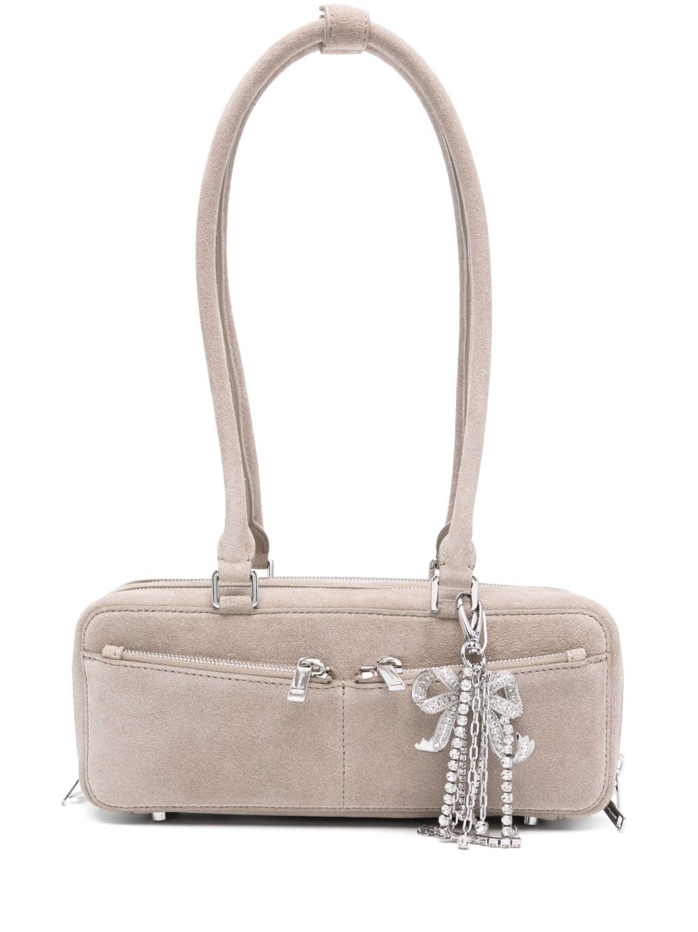 Self-portrait Suede Leather Shoulder Bag In Pink