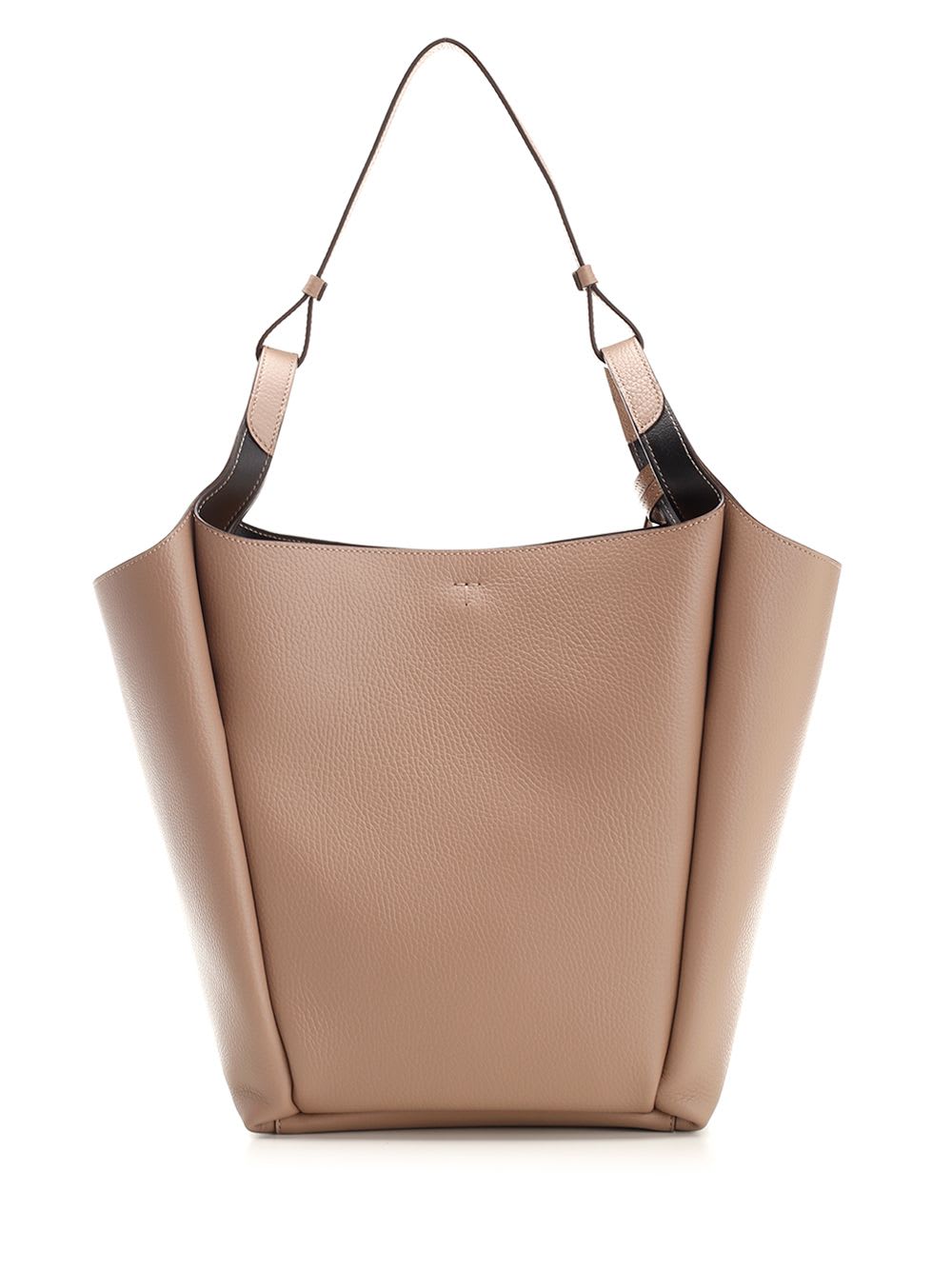 Shop Tod's Leather Bucket Bag In Beige