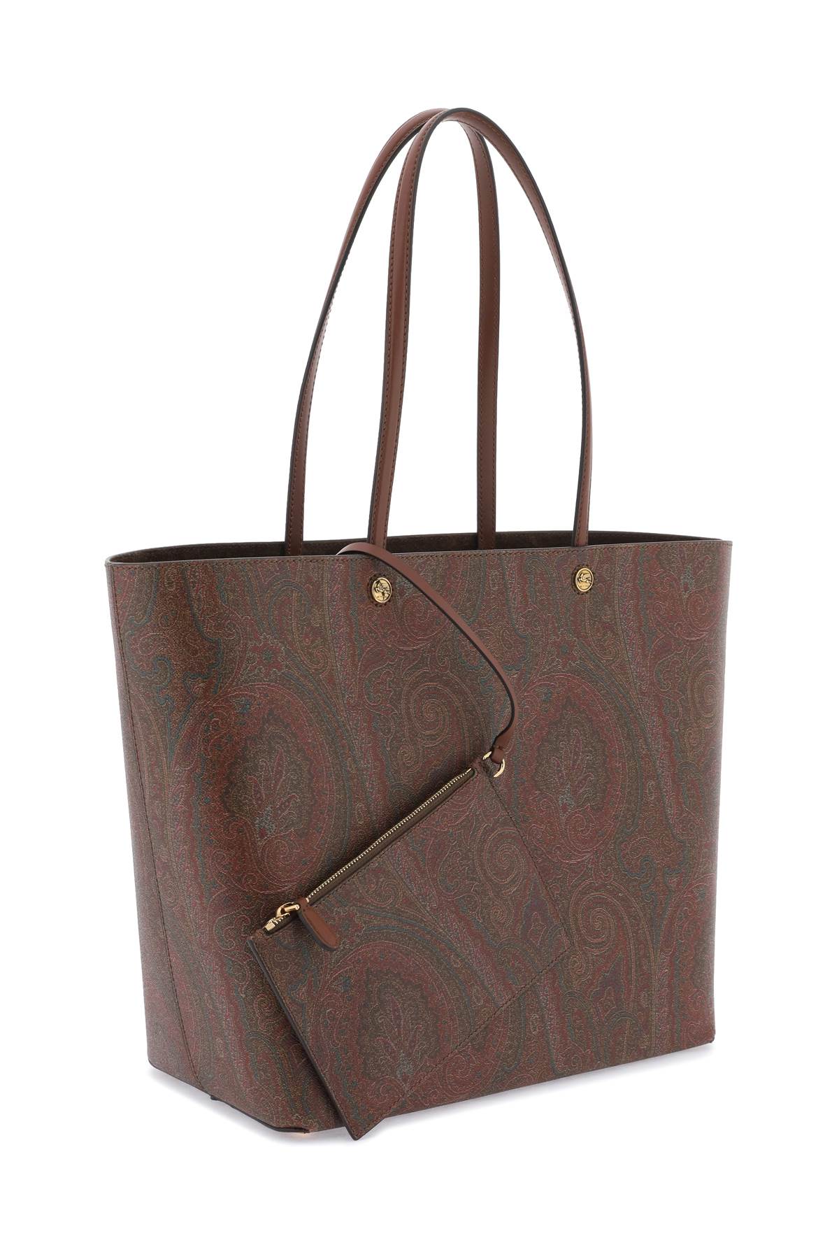 Shop Etro Essential Large Tote Bag In Marrone Scuro