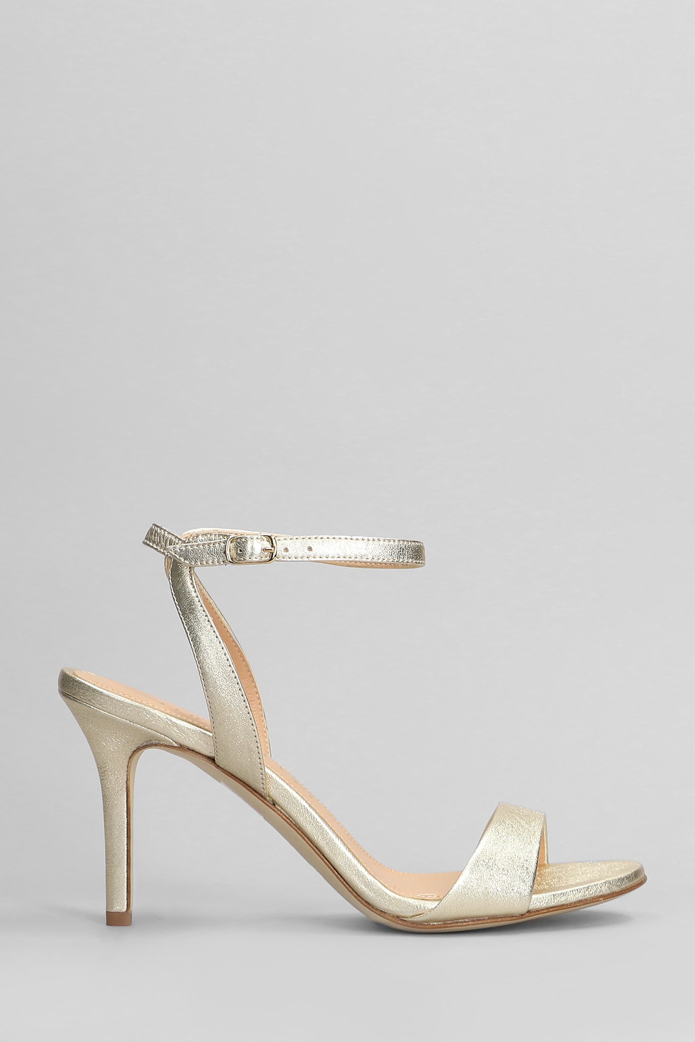 Sandals In Platinum Leather
