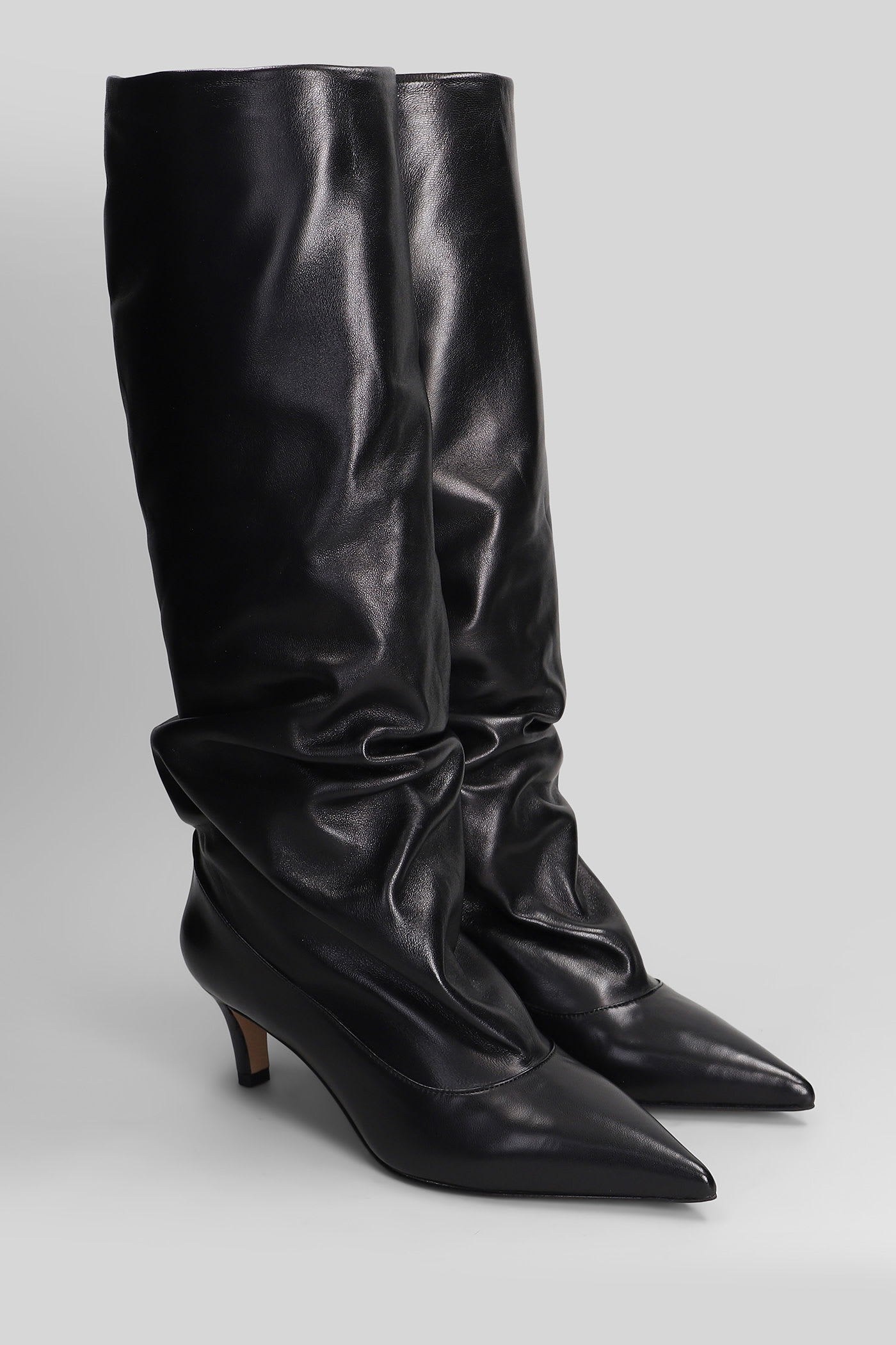 The Seller Pointed-toe Leather Boots In Black