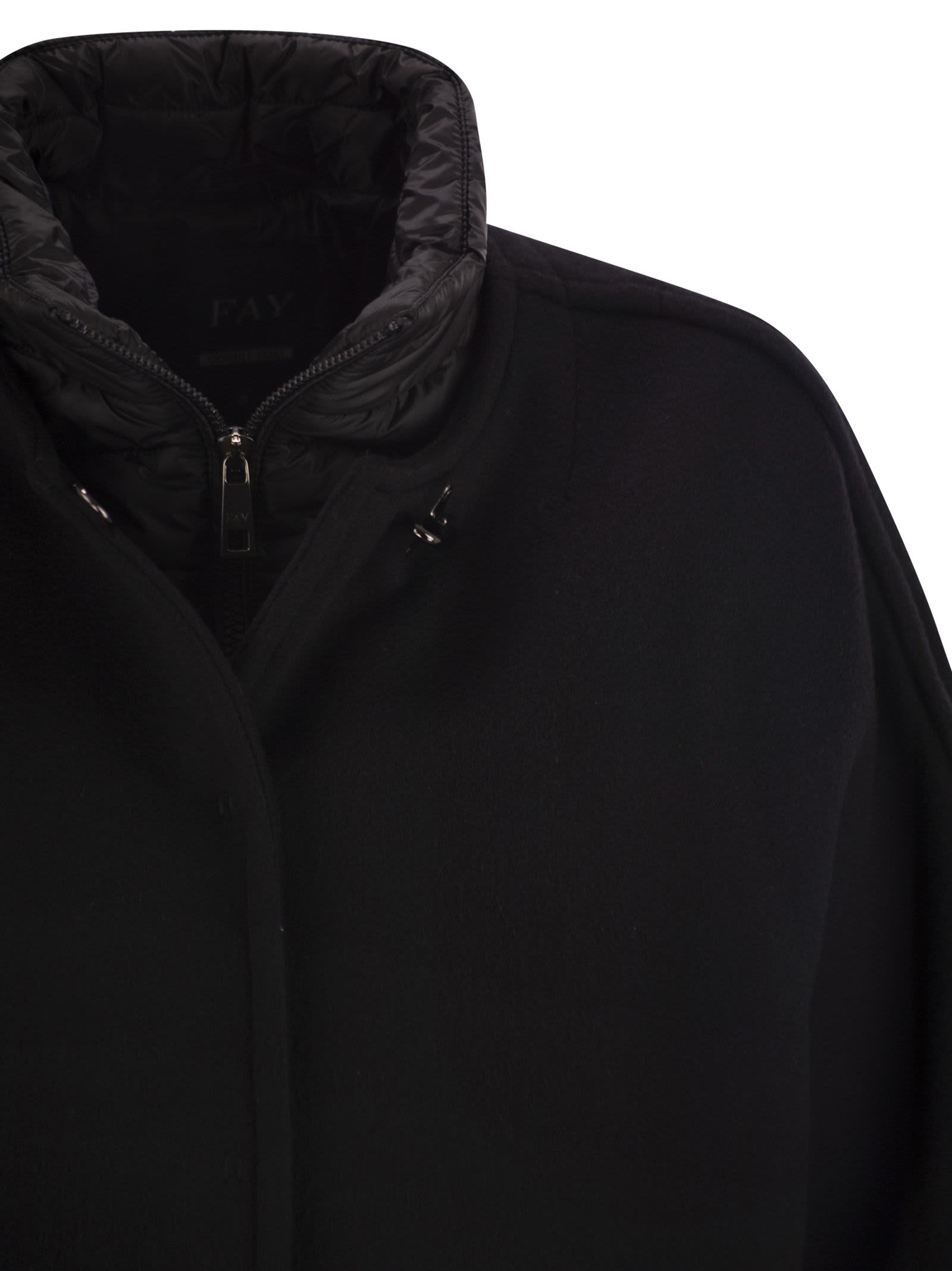 Fay 3-in-1 Double-sided Wool And Cashmere Cape In Black