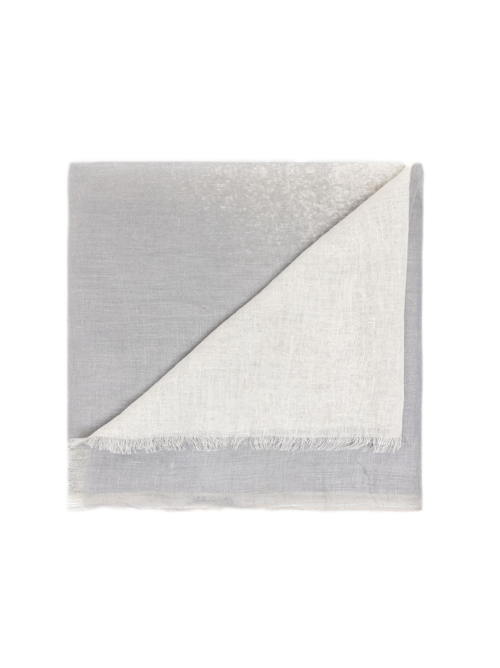 Shop Alpha Studio Lightweight Linen Stole In Grey