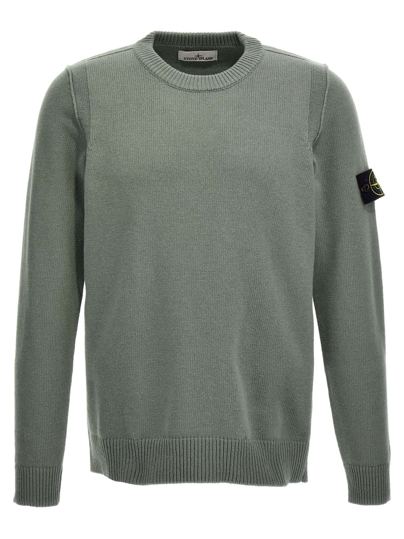 Stone Island Malfilé Cotton Fleece Sweatshirt In Green