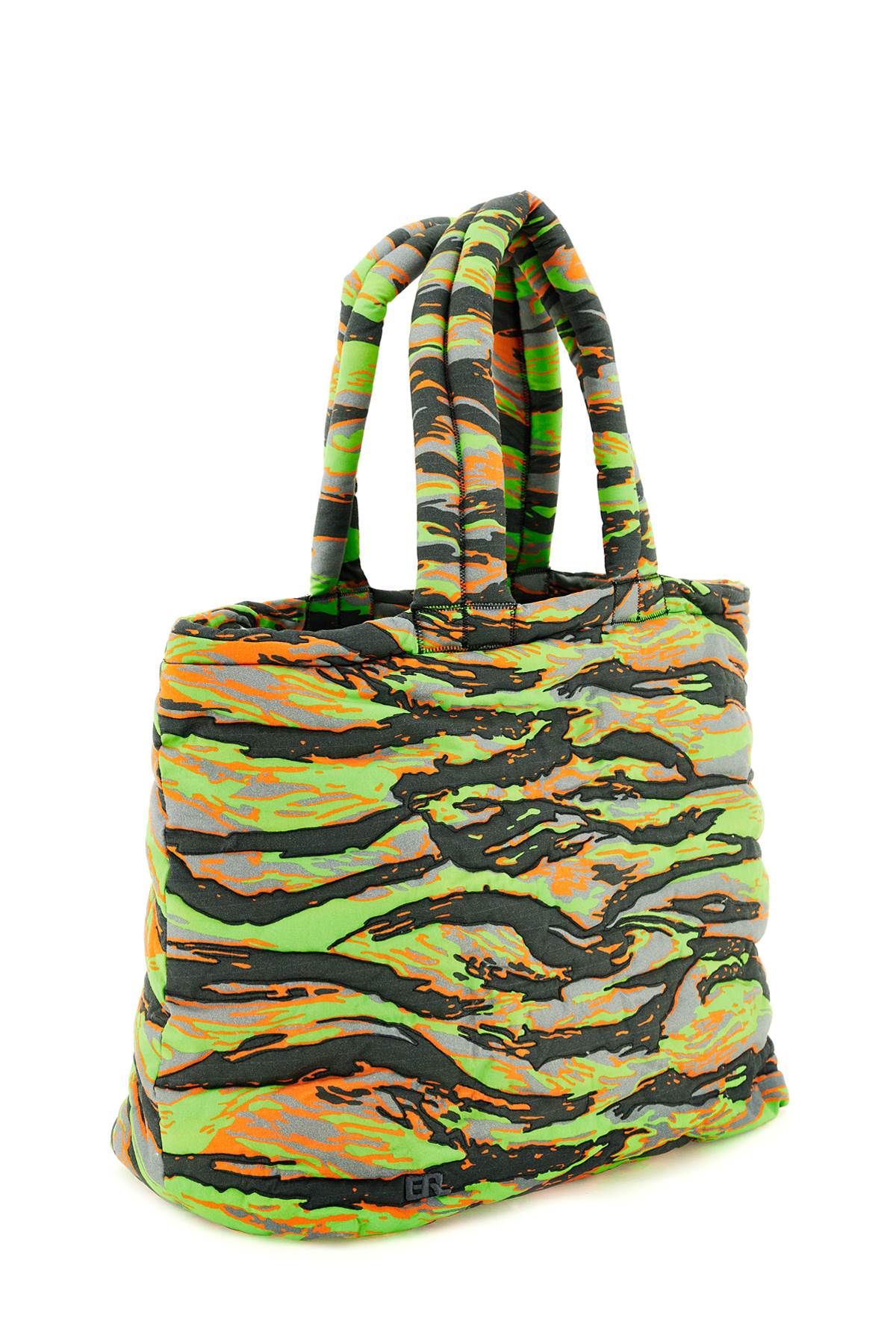 Shop Erl Camouflage Puffer Bag In  Green Rave Camo 1 (grey)