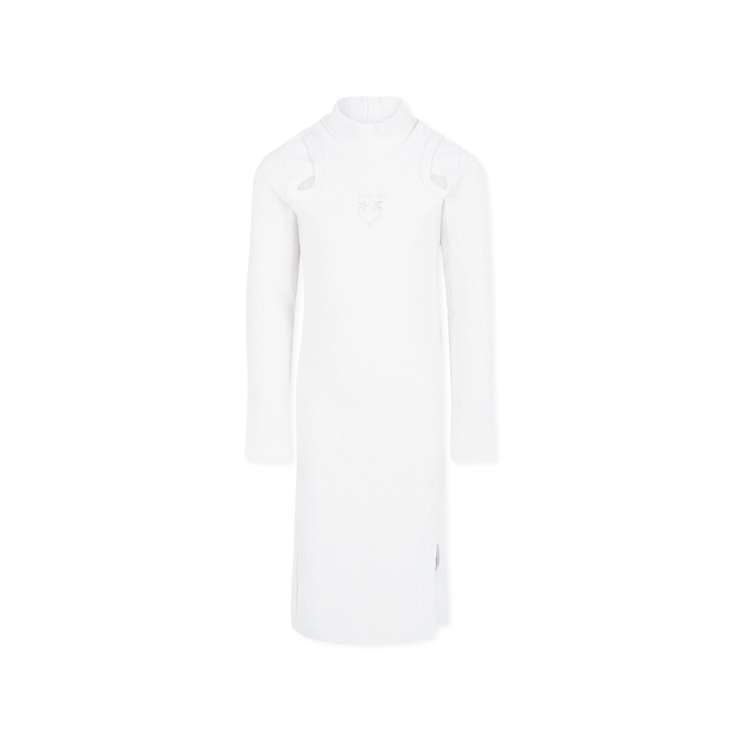 Pinko Kids' Ivory Dress For Girl With Logo