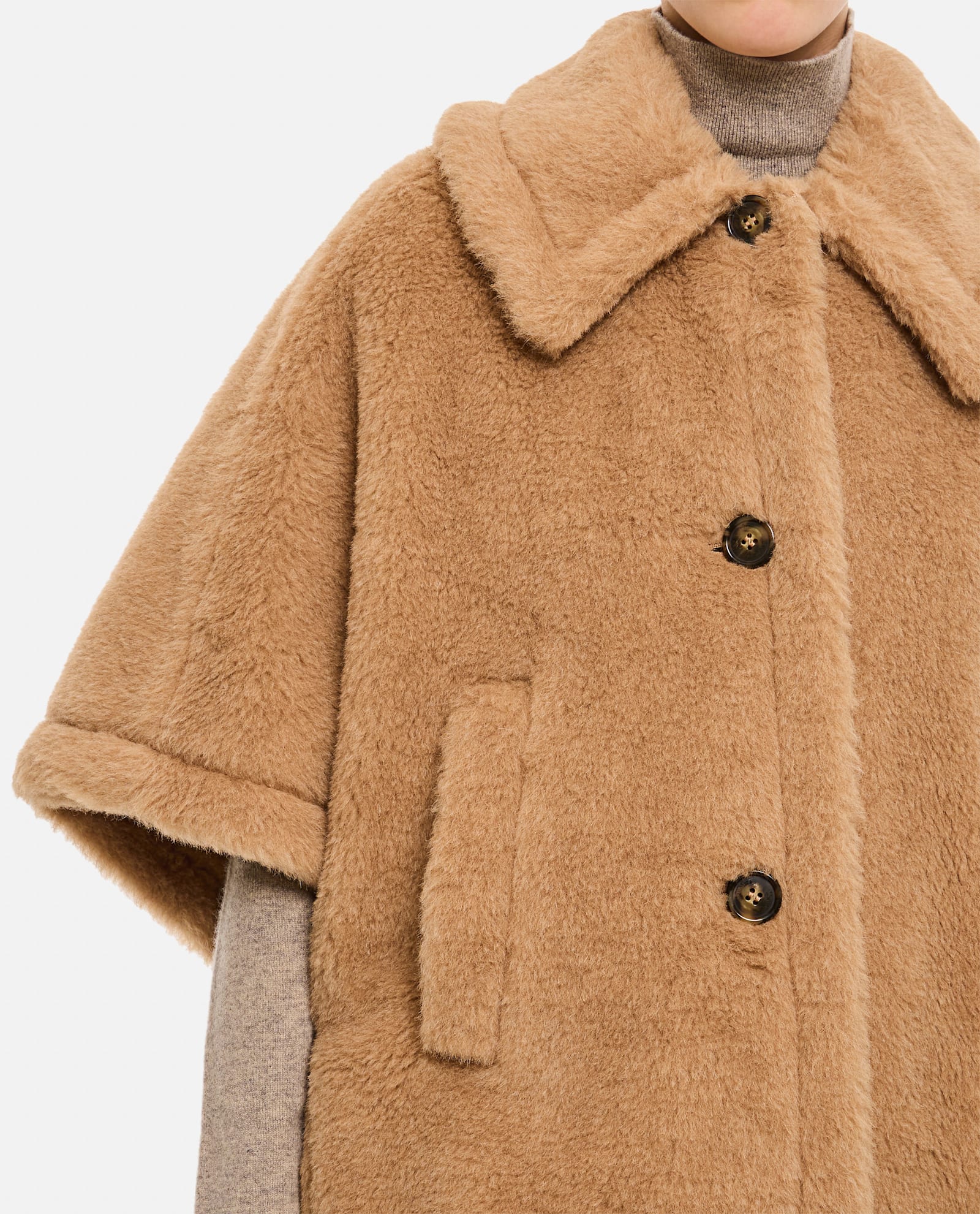 Max Mara Women Tenebre4 Teddy Cape In Beige
