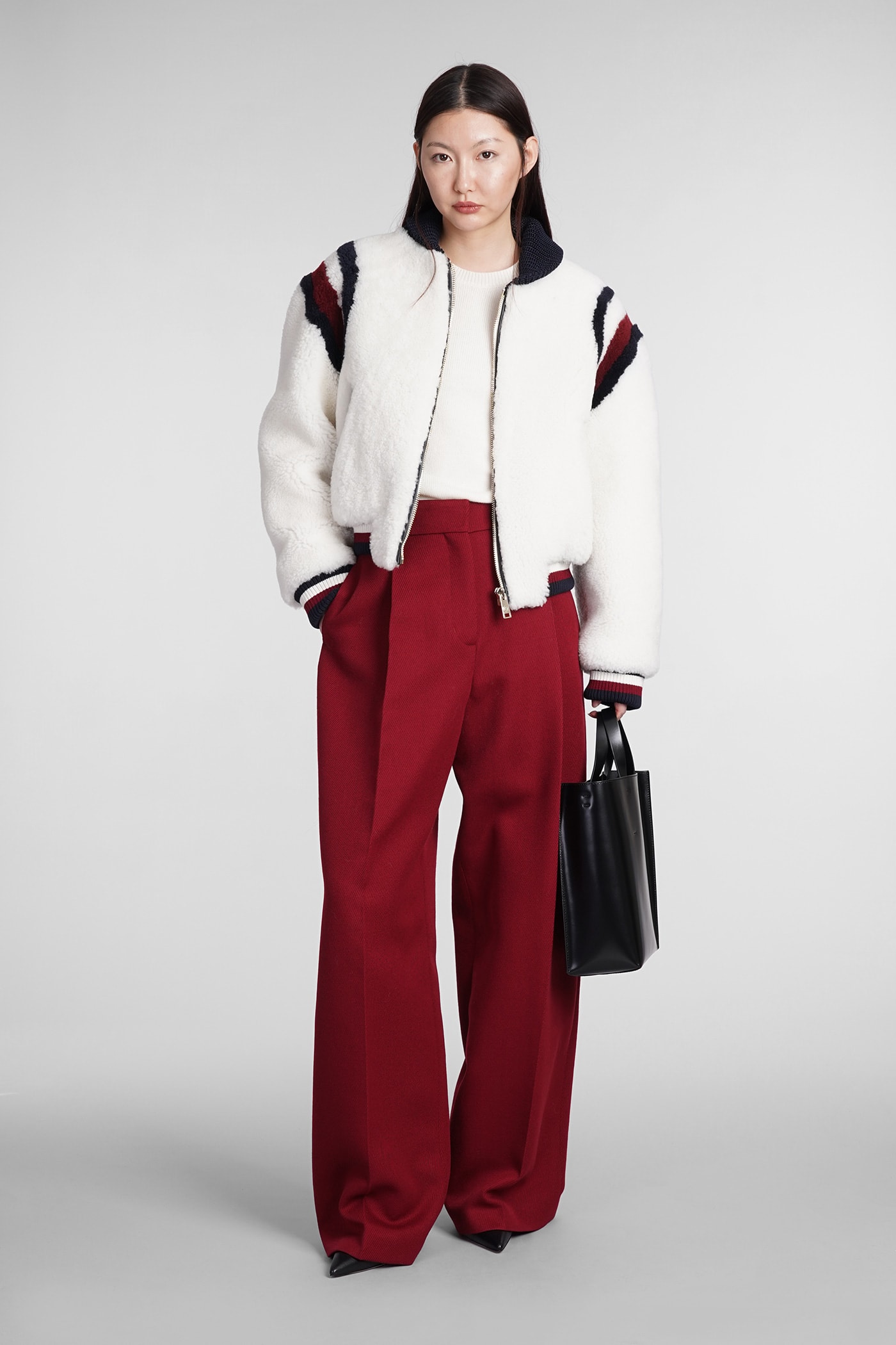 Shop Tommy Hilfiger Pants In Bordeaux Wool In Red