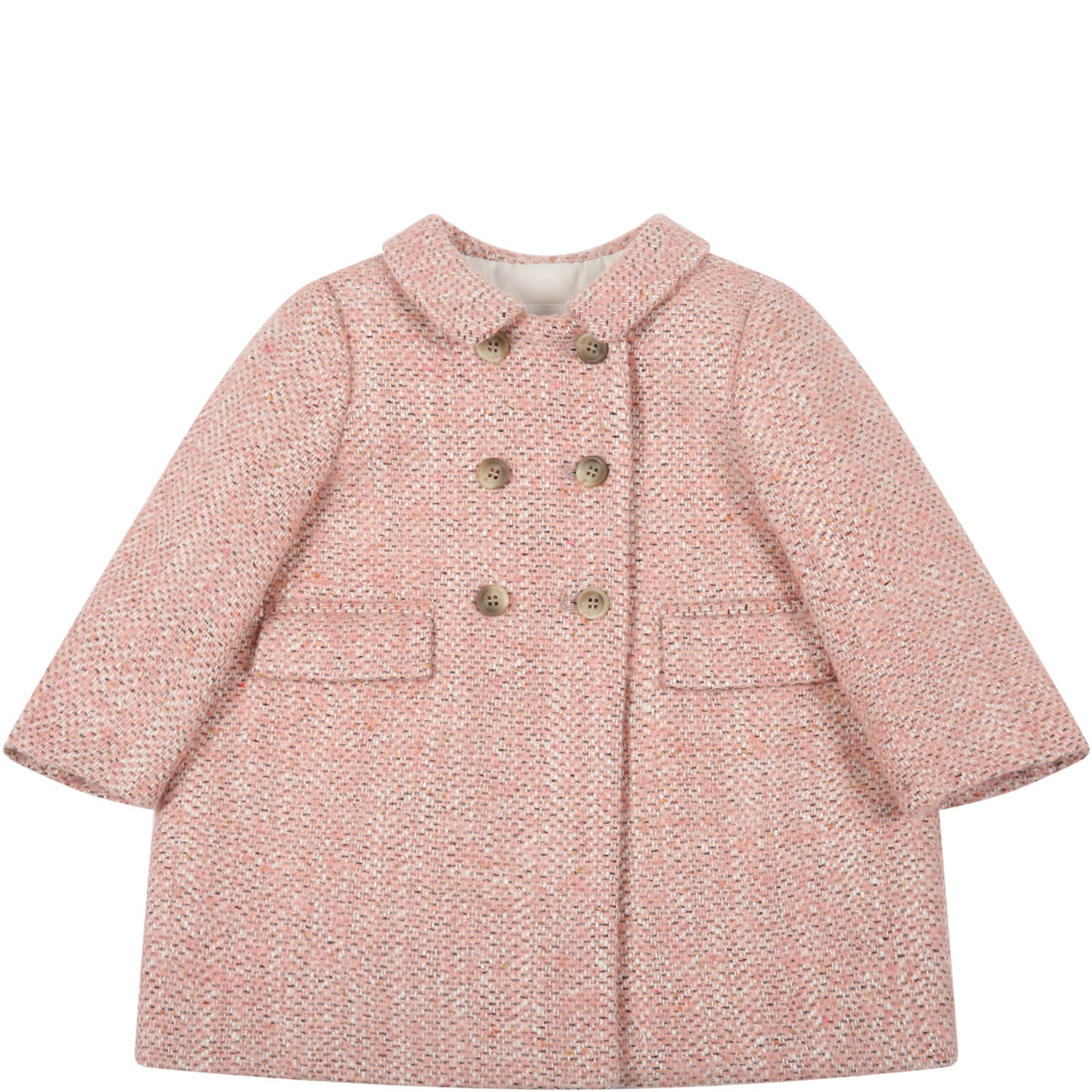 Bonpoint Pink Coat For Baby Girl