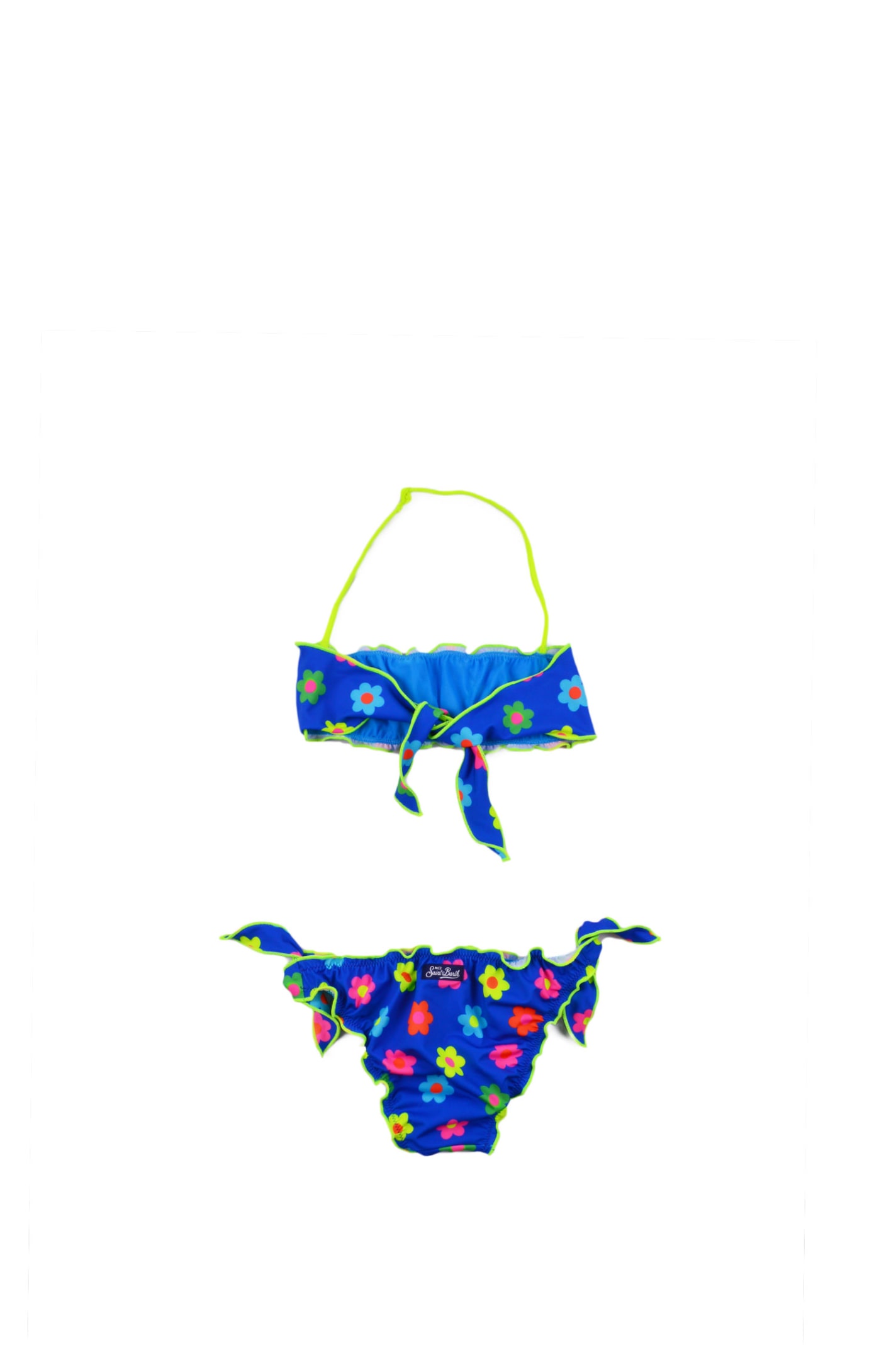 Shop Mc2 Saint Barth Bikini Swimsuit With Flower Print In Multicolor