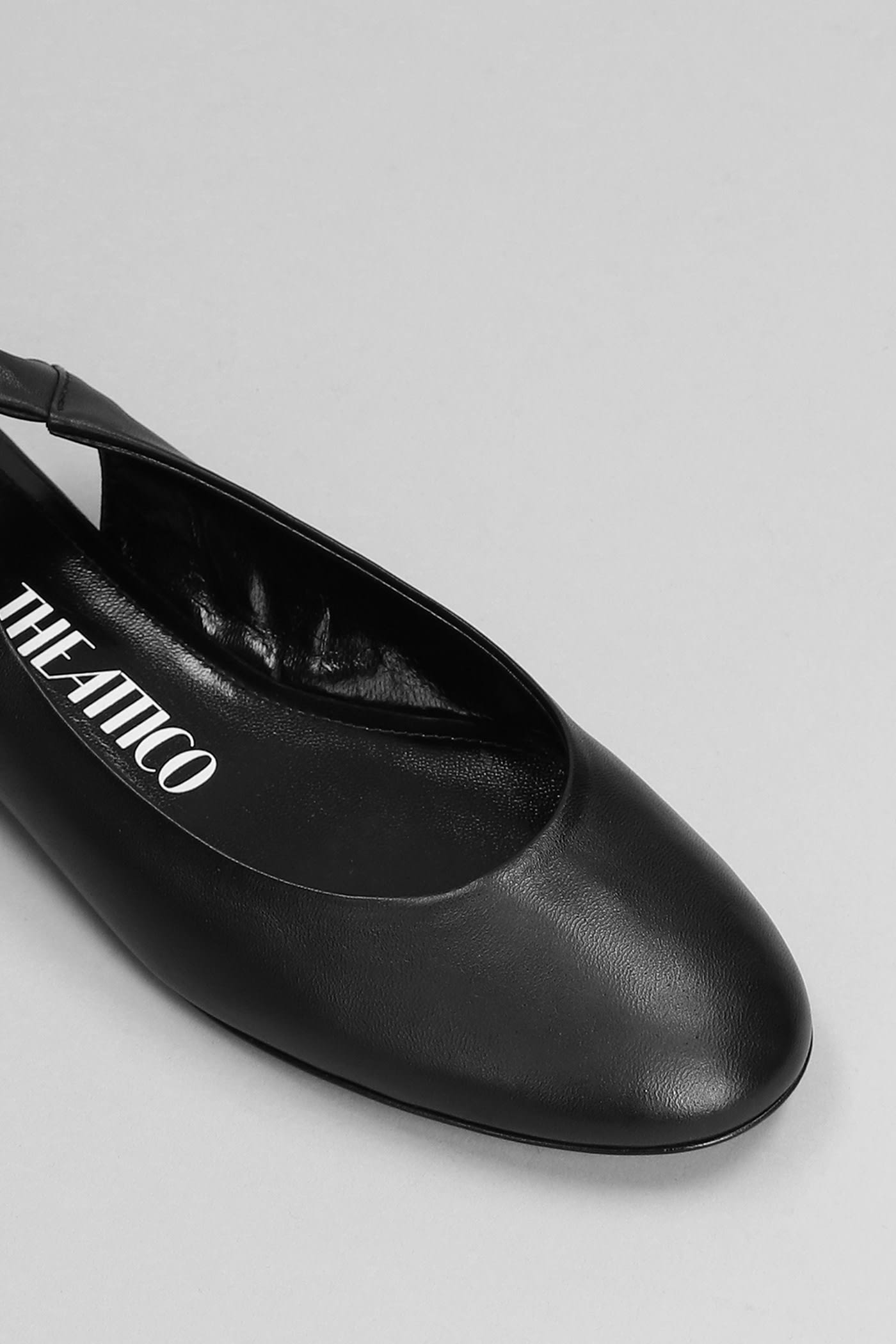 Shop Attico Cloe Ballet Flats In Black Leather