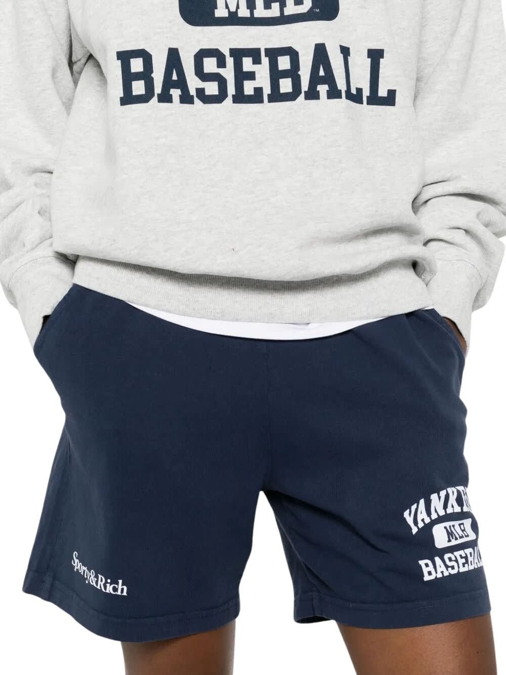 Sporty &amp; Rich Yankees Ivy Gym Short In Blue