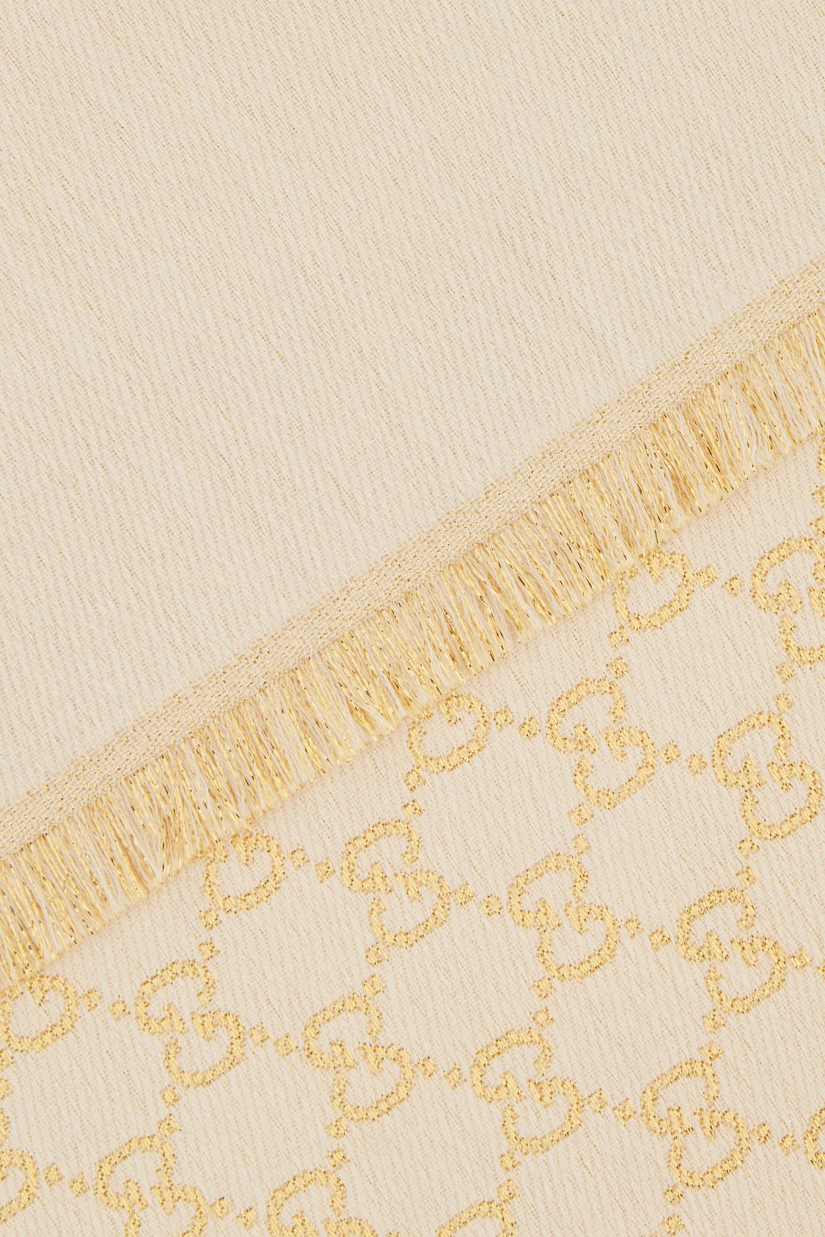 Gucci Embroidered Reversible Wool Blend Scarf