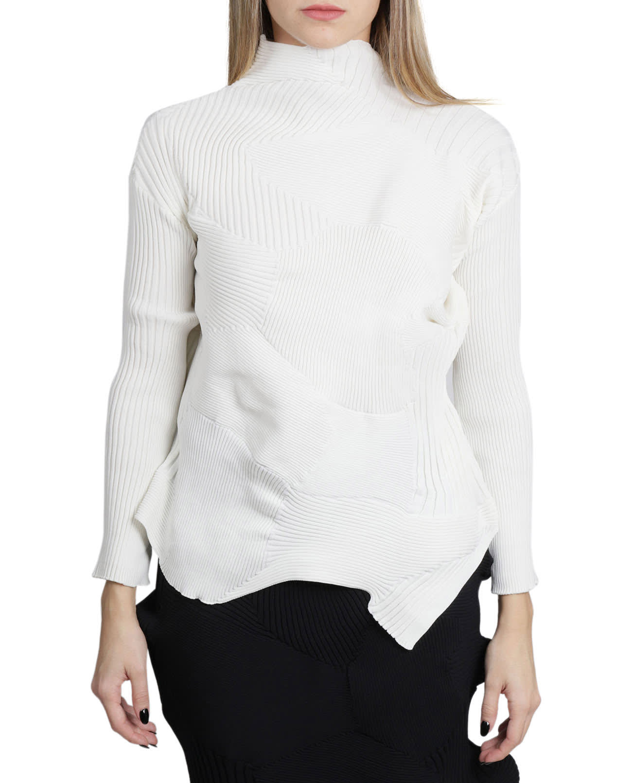 Issey Miyake White Turtleneck Sweater