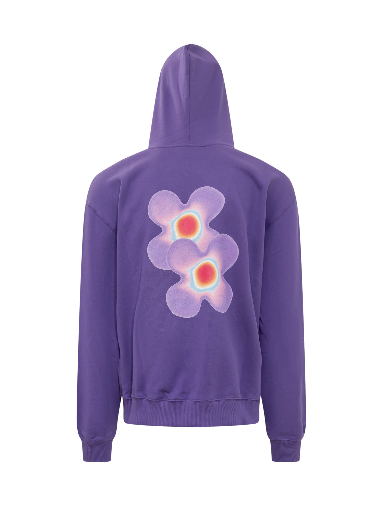 Shop Bluemarble Flower Hoodie In Purple