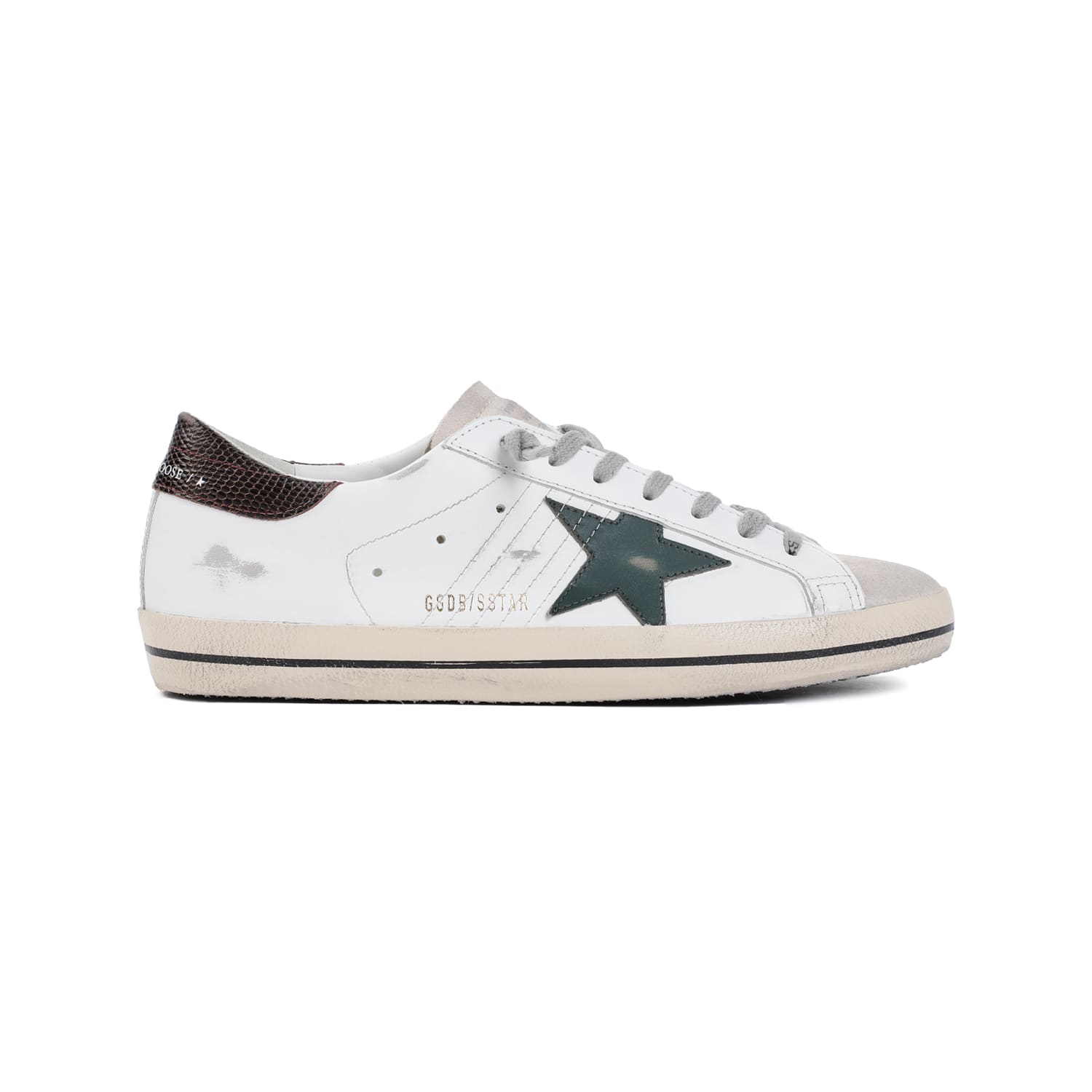 Shop Golden Goose Superstar Sneakers In White Seedpearl Green Brown