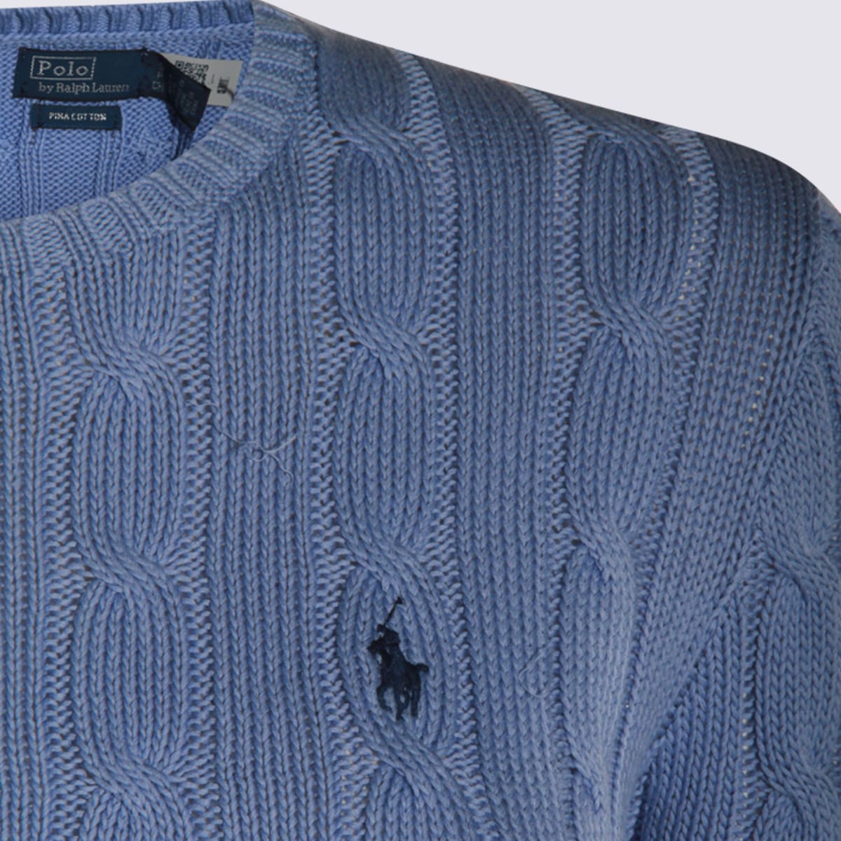Ralph Lauren Light Blue Cotton Knitwear In Blue