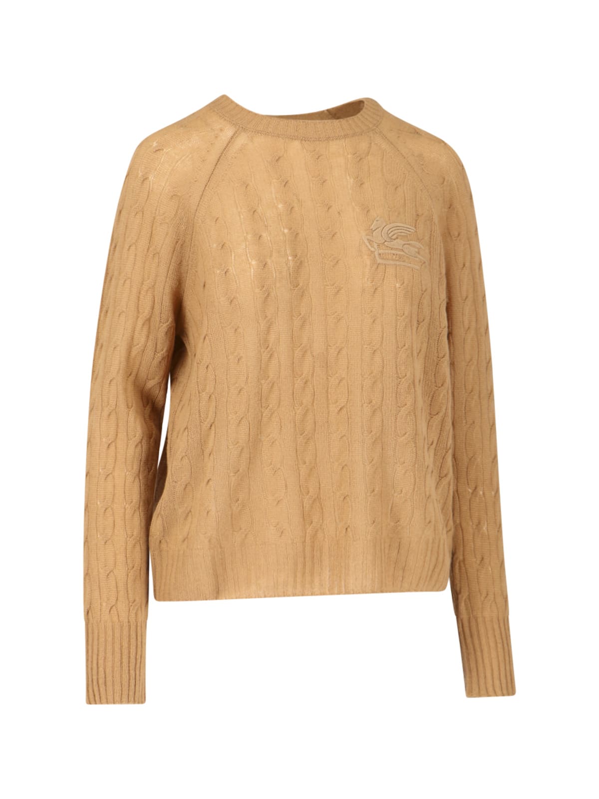 Shop Etro Logo Cashmere Sweater In Beige