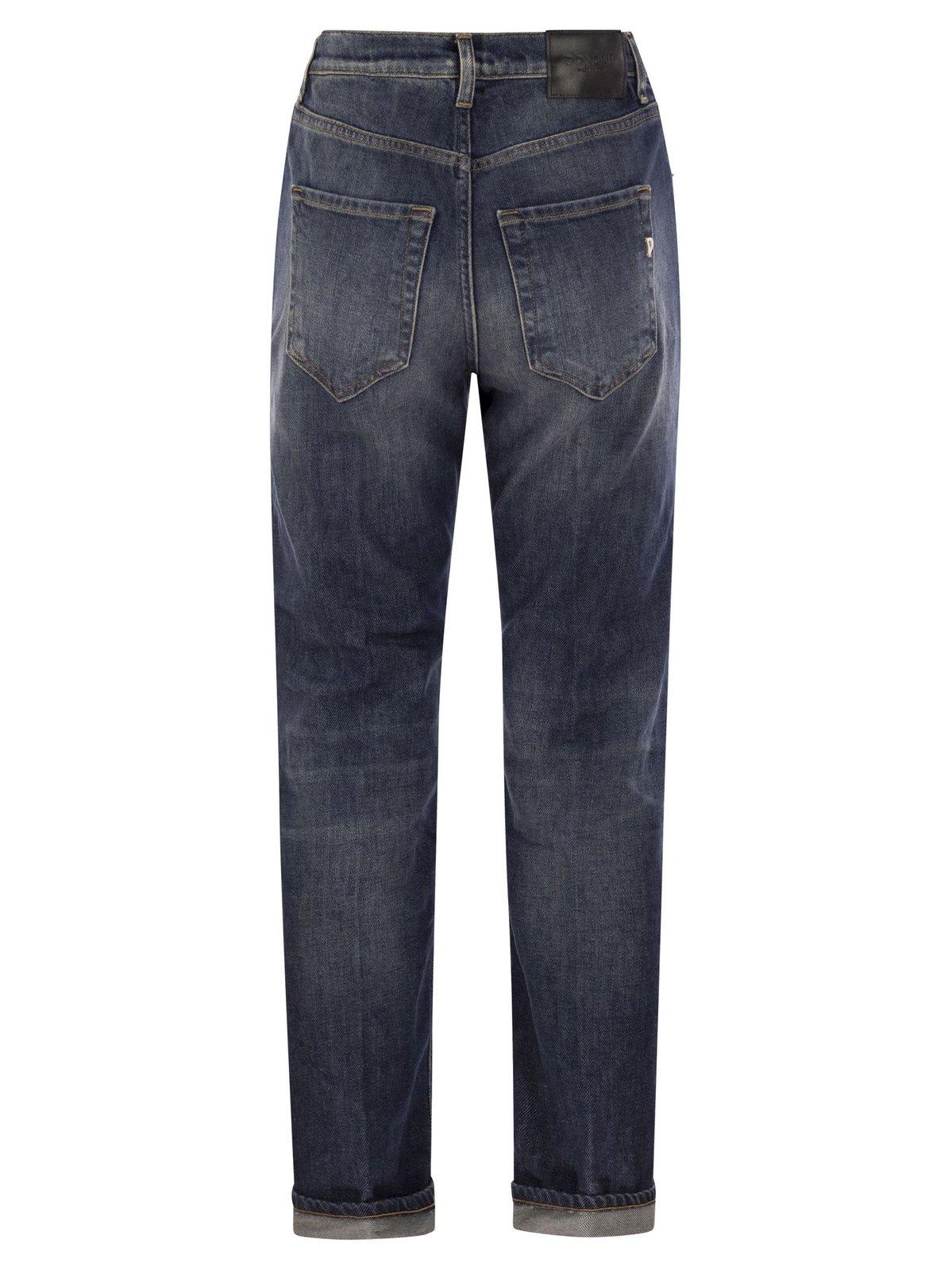 Shop Dondup Logo-plaque Denim Jeans