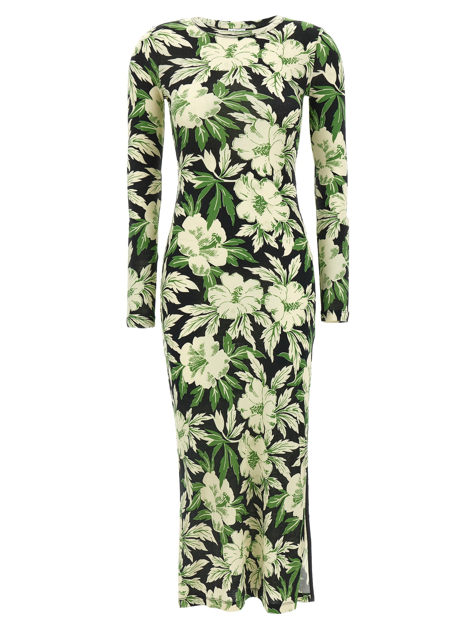 Loewe Floral Print Tube Dress In Green