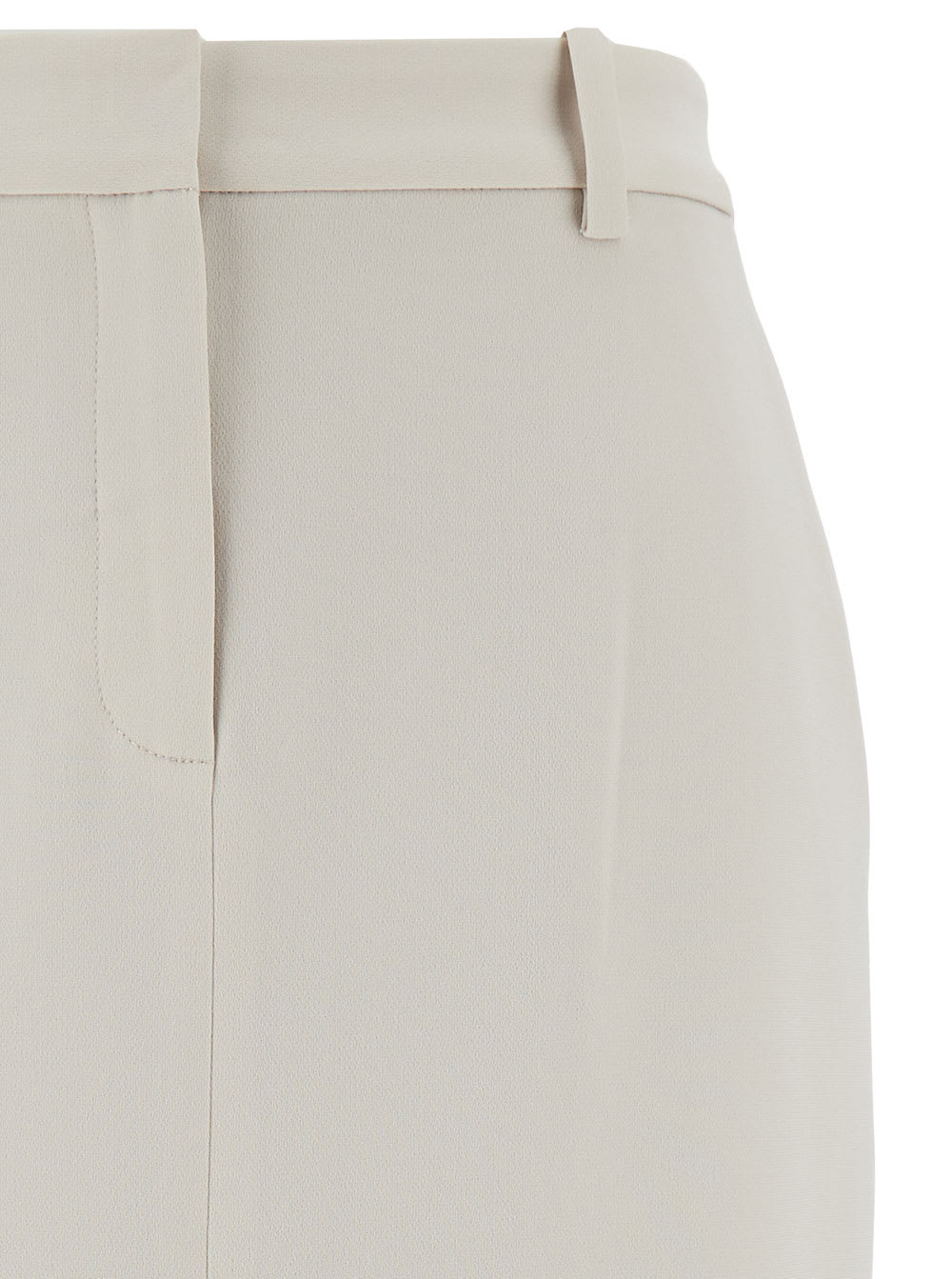 Shop Theory Midi White Straight Skirt With Front Split In Triacetate Blend Woman