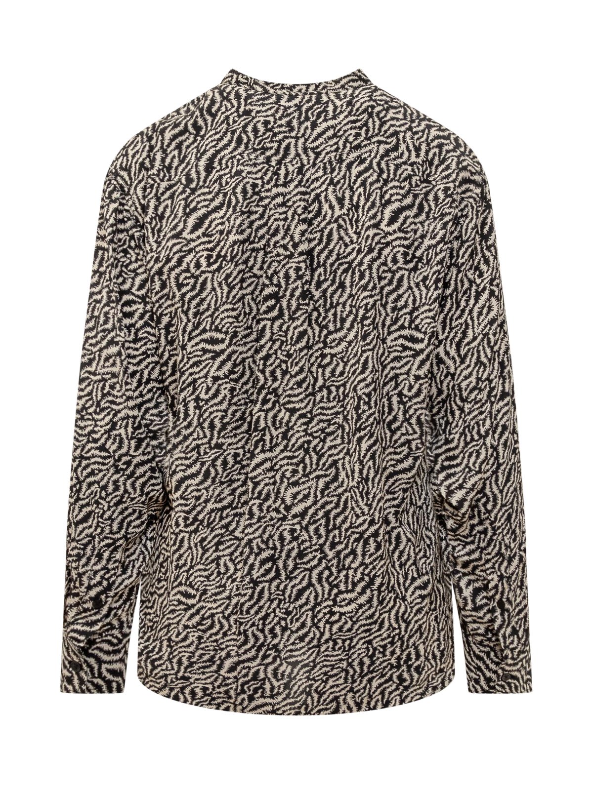 Shop Marant Etoile Pattern-printed Long-sleeved Top In Beige