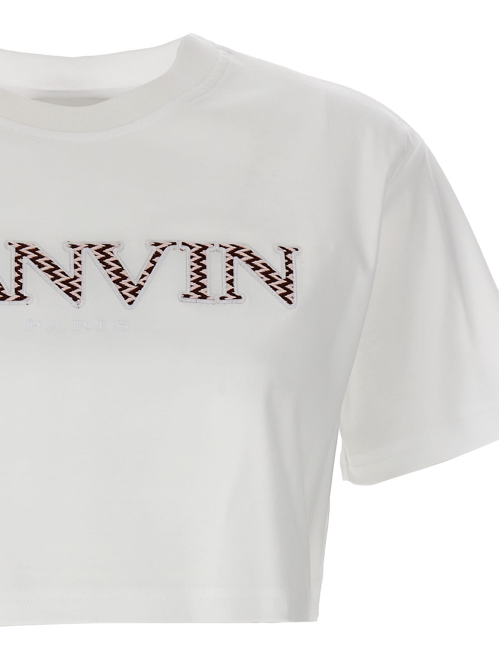 Shop Lanvin Curb Cropped T-shirt In White