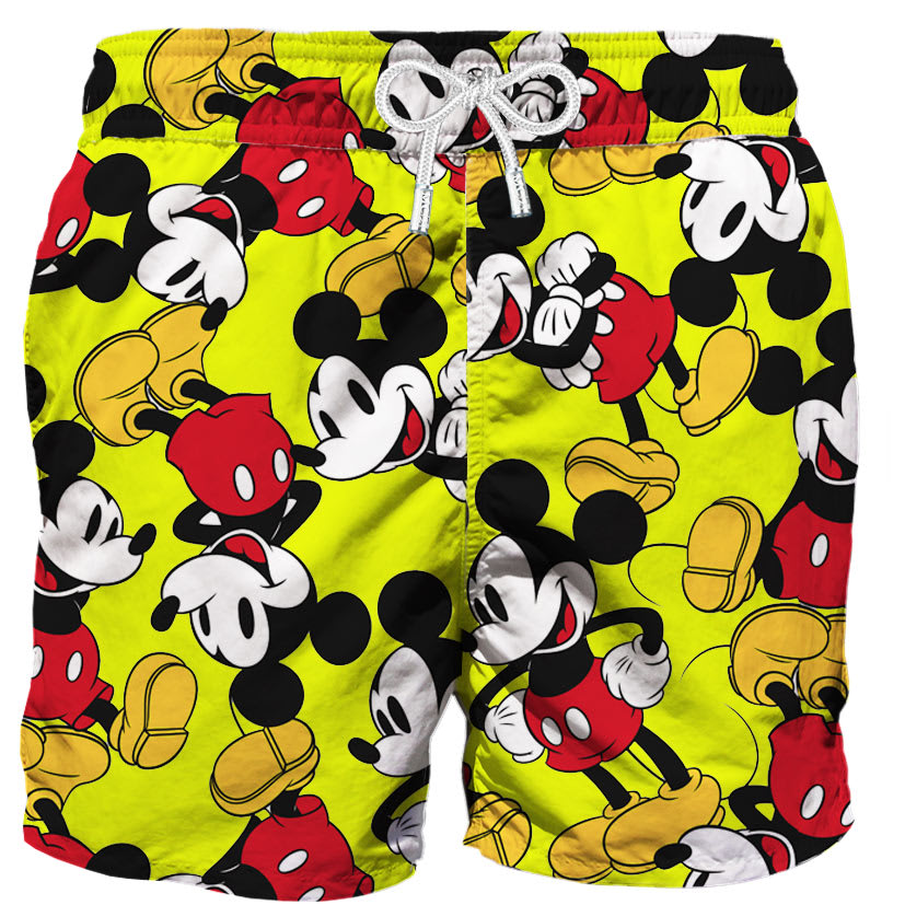 MC2 Saint Barth Fluo Yellow Mickey Mouse Swim Shorts - Disney Special Edition©