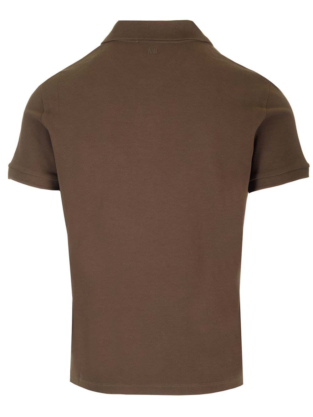 Shop Ami Alexandre Mattiussi Polo Shirt In Brown