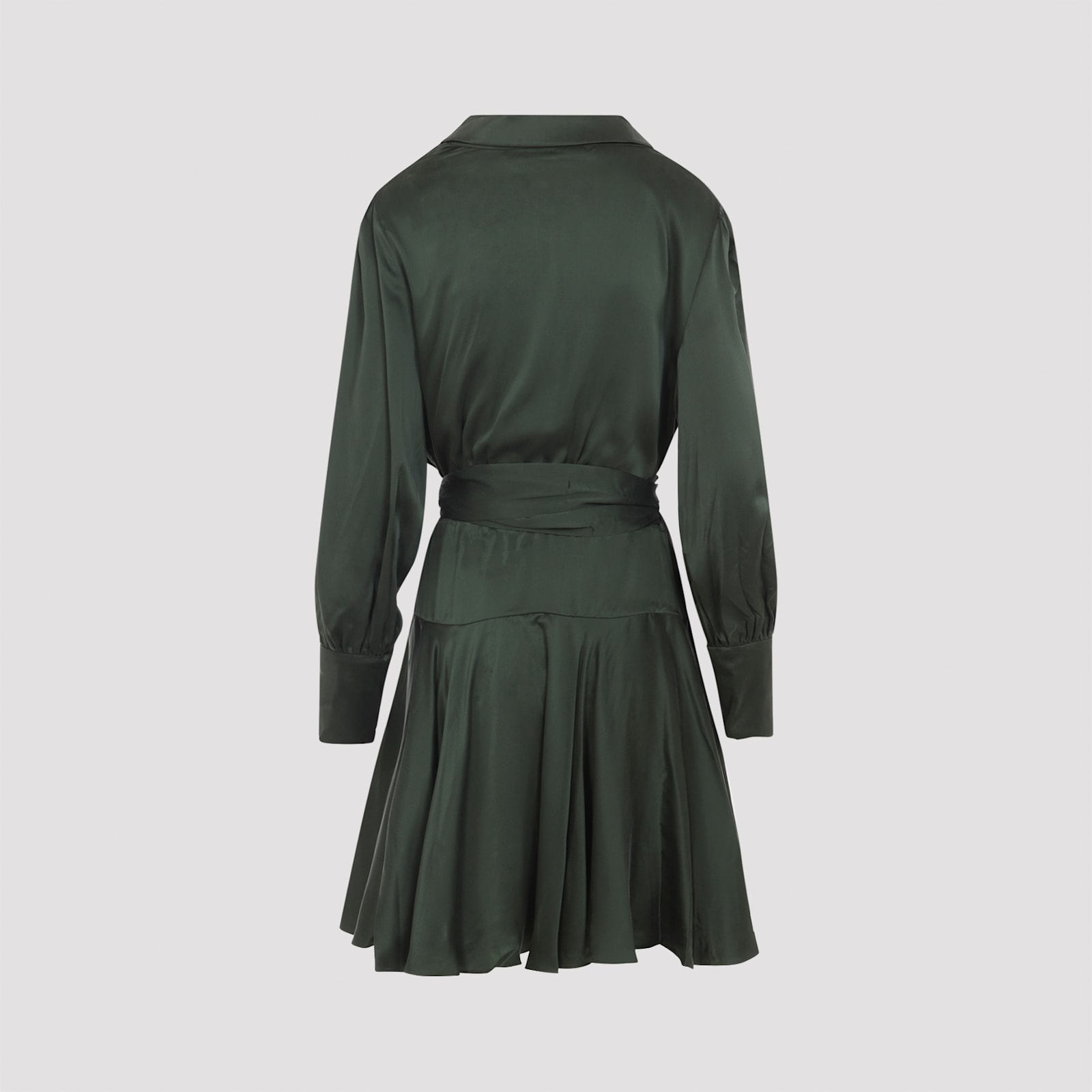 Zimmermann Wrap-effect Ruffled Dress In Green