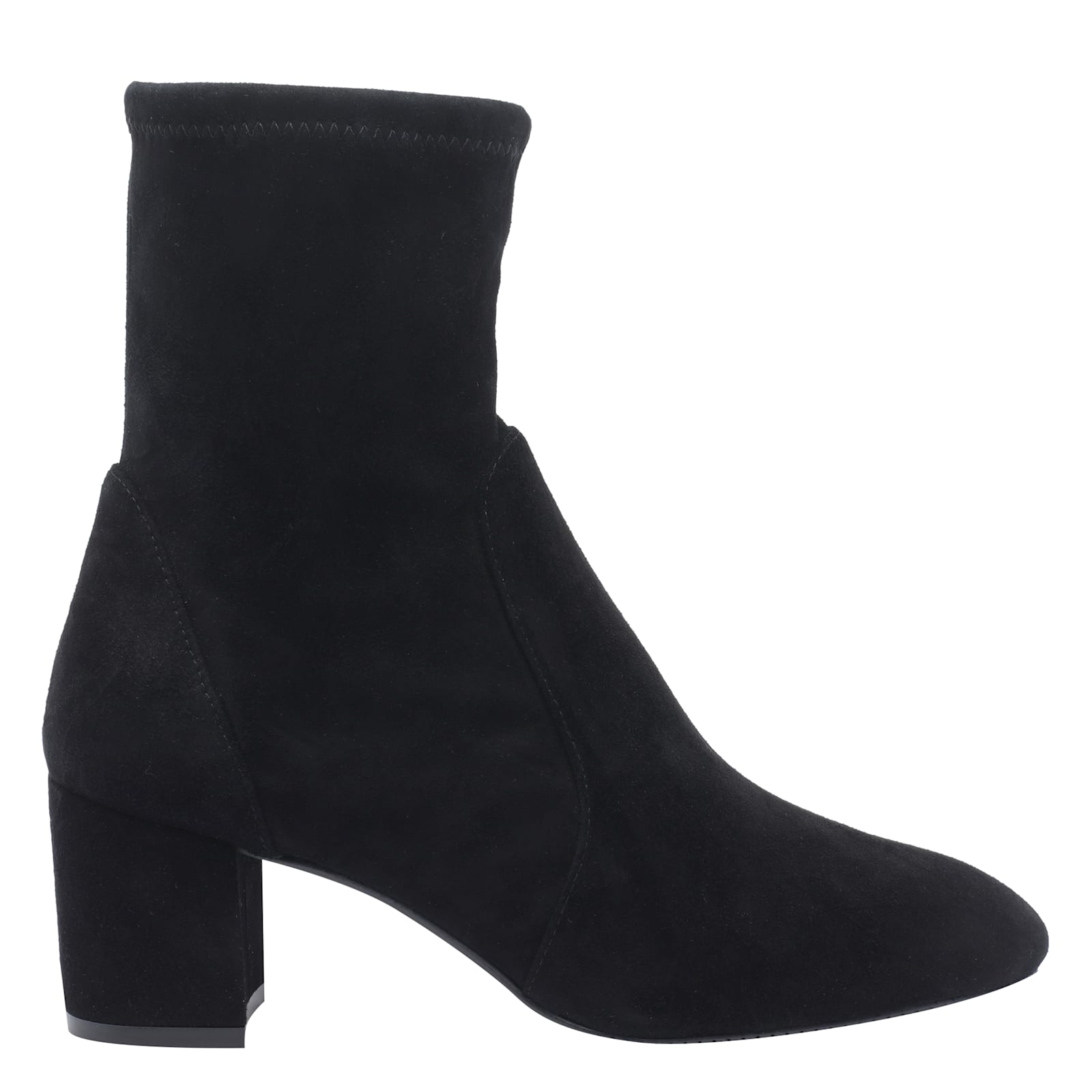 Stuart Weitzman Yuliana 60 Suede Leather Ankle Boot In Black