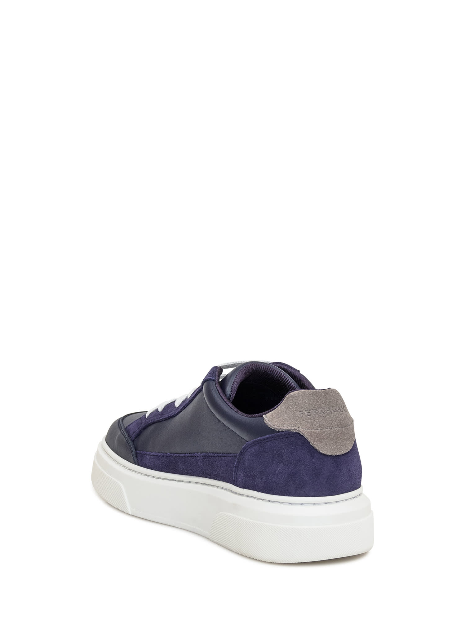 Shop Ferragamo Low-top Sneakers With Hooks In Midnight-bianco Ottico