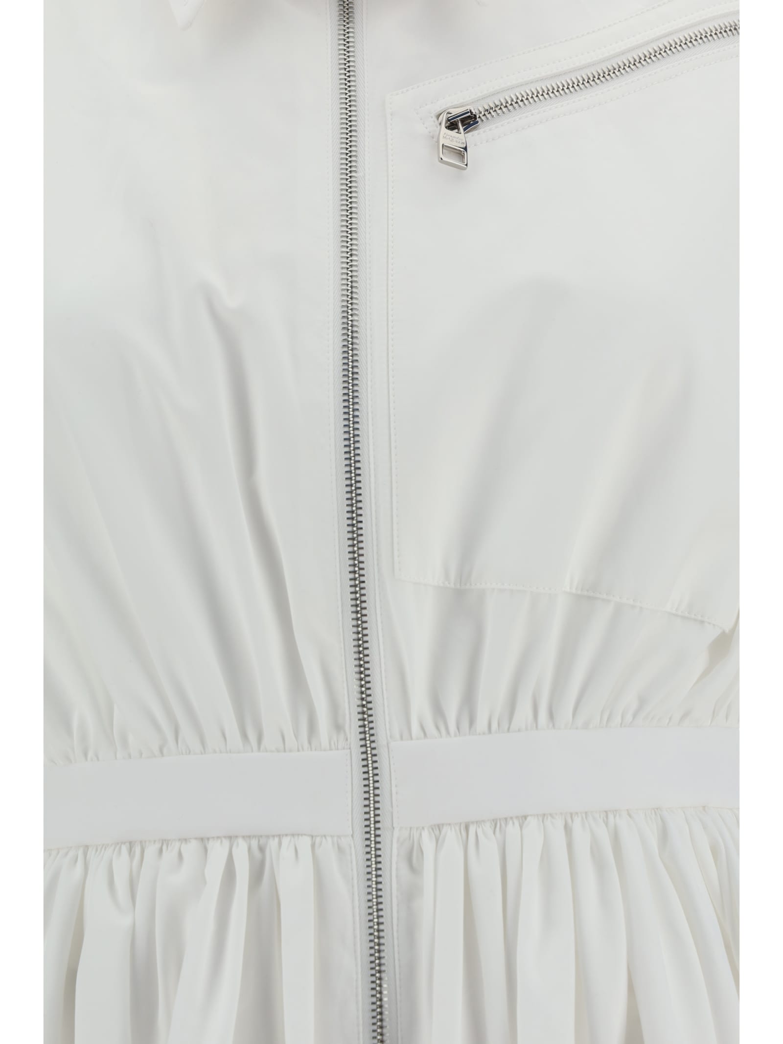 Shop Alexander Mcqueen Long Dress In Optical White