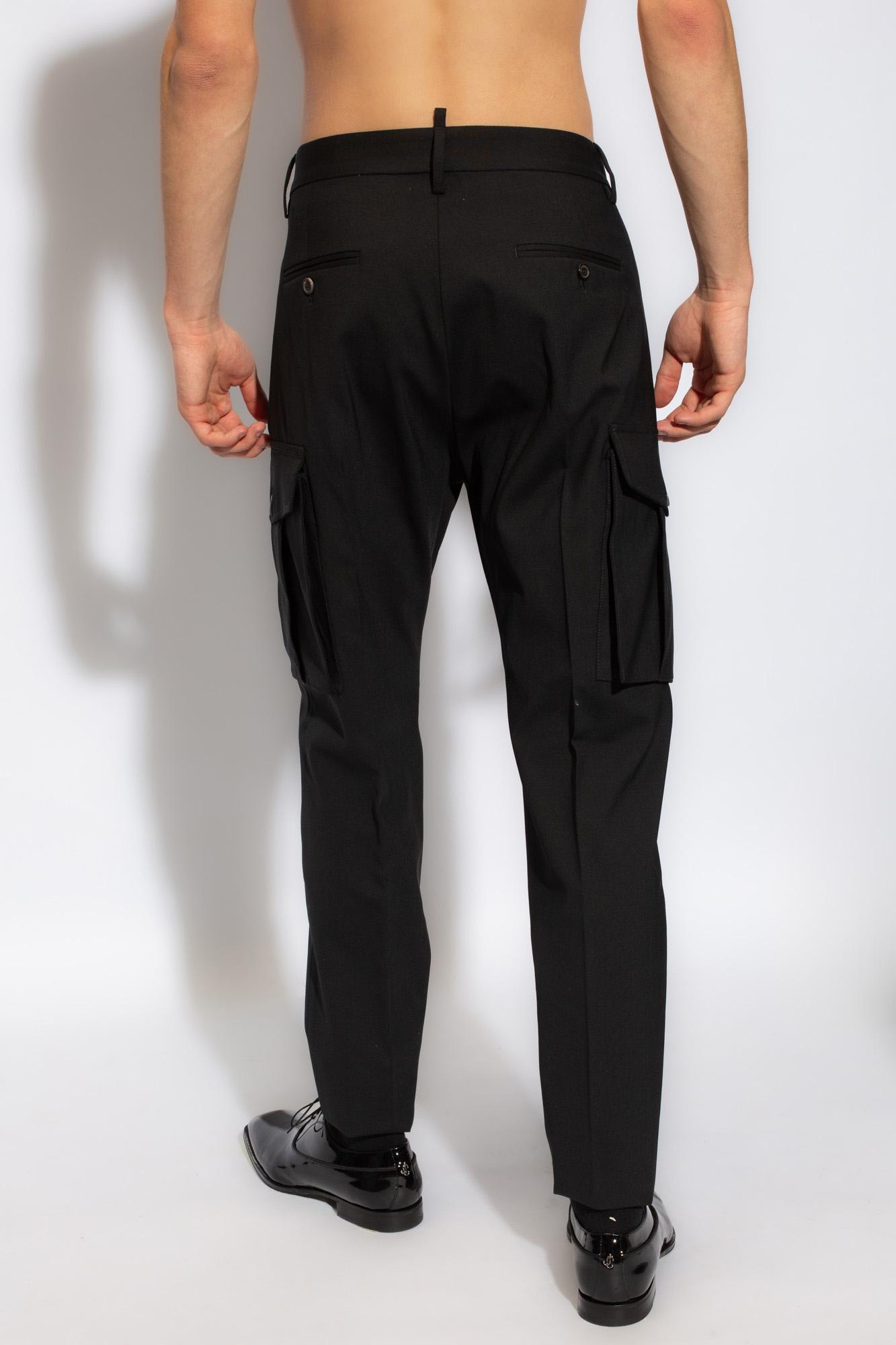 Shop Dsquared2 Wool Trousers In Black