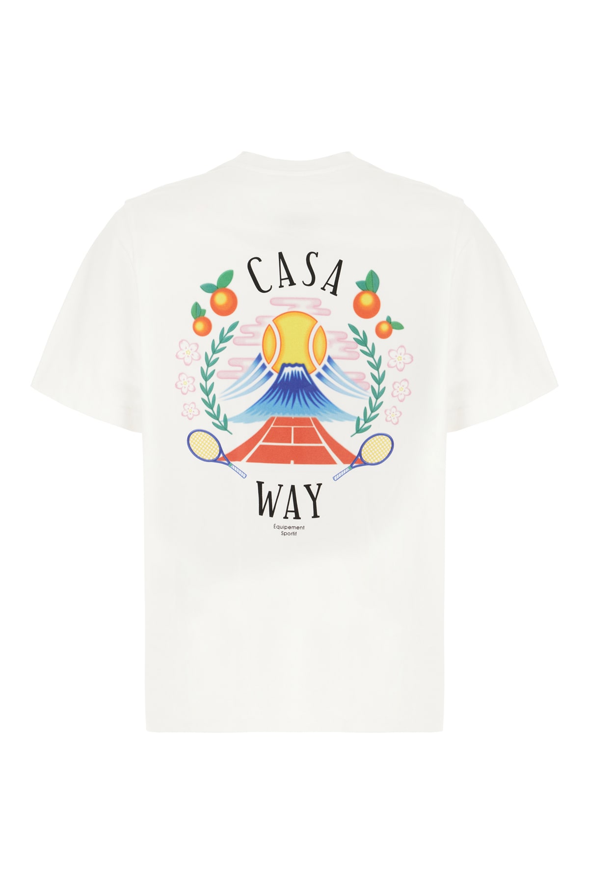 Casablanca T-shirt Girocollo Con Logo Sul Fronte In White