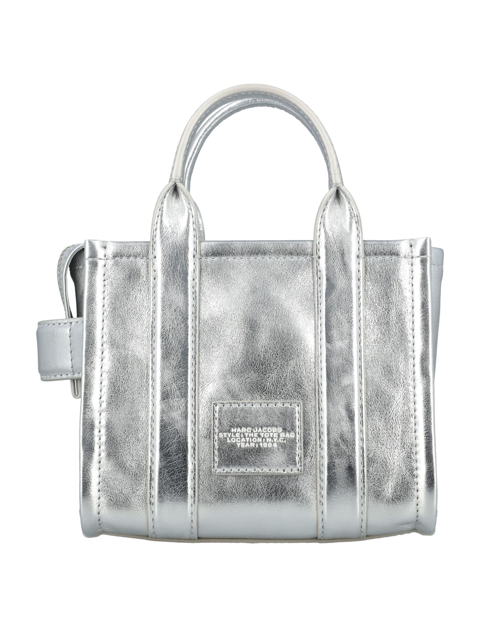 Shop Marc Jacobs The Mini Tote Bag In Metallic Silver