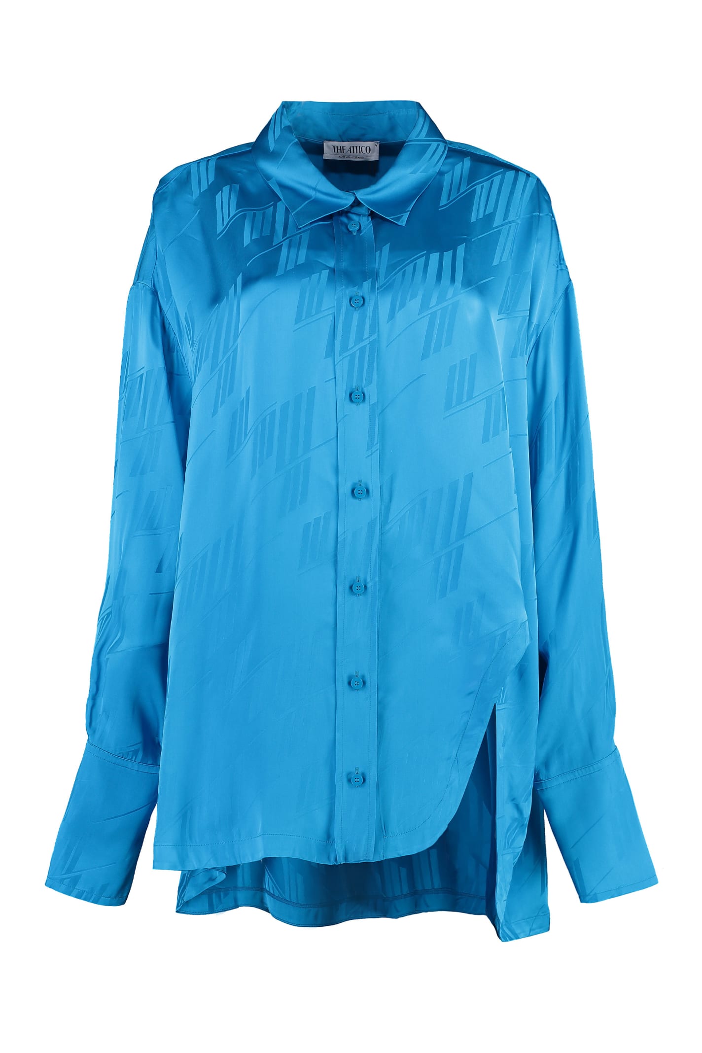 Shop Attico Diana Viscose Shirt In Blue