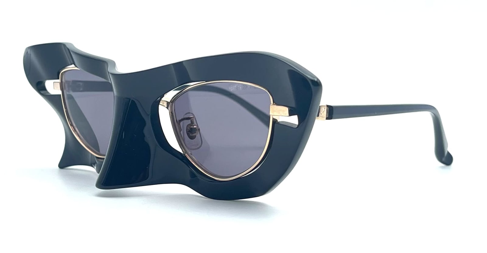 Shop Factory900 Fa-1080 - 001 Sunglasses In Black/gold